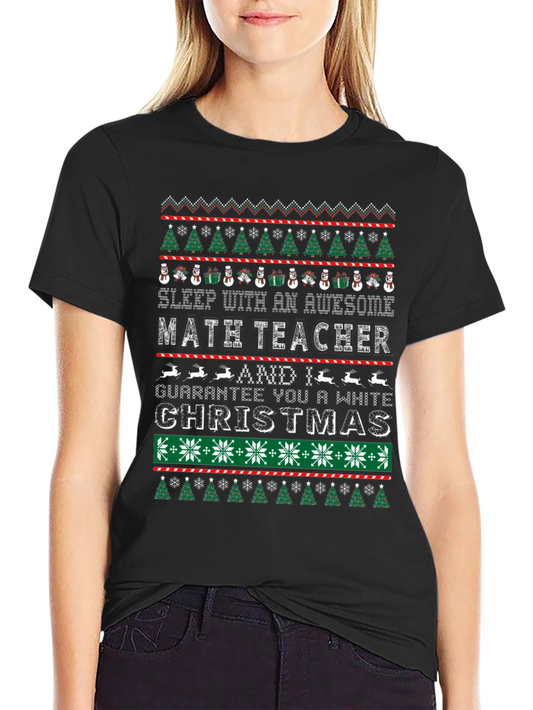 Awesome Math Teacher Ugly Christmas T-Shirt