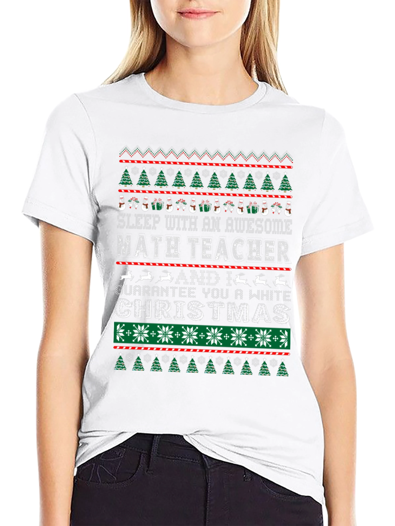 Awesome Math Teacher Ugly Christmas T-Shirt