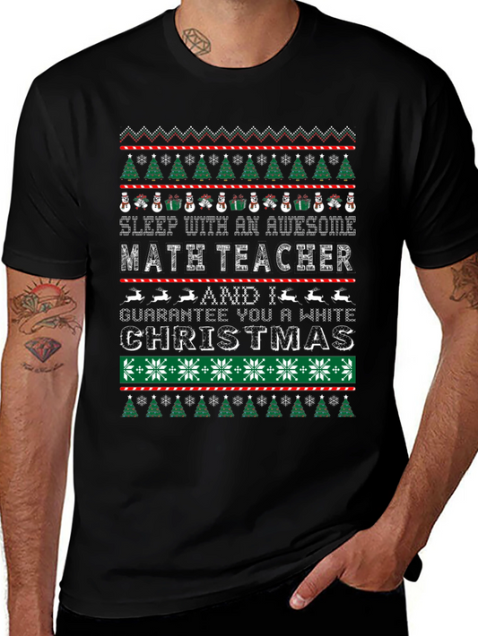Awesome Math Teacher Ugly Christmas T-Shirt
