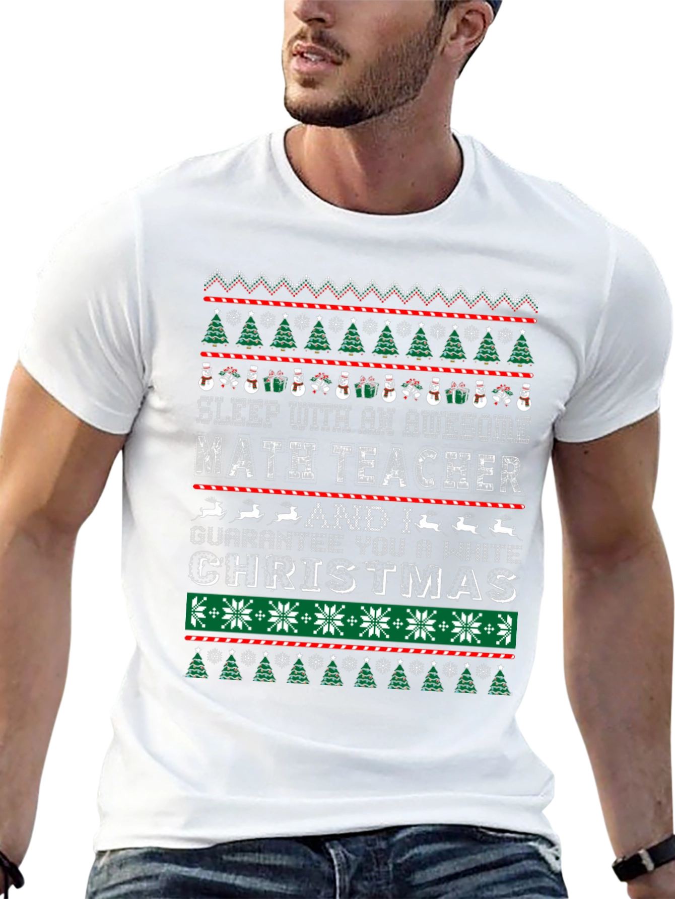 Awesome Math Teacher Ugly Christmas T-Shirt