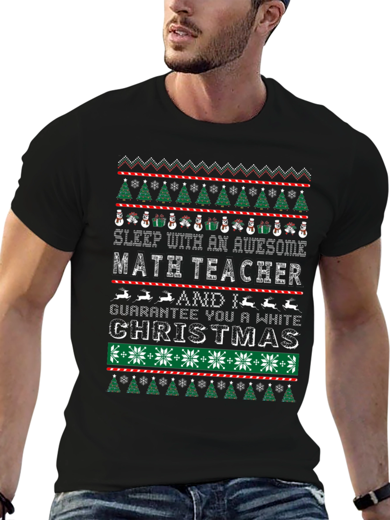 Awesome Math Teacher Ugly Christmas T-Shirt