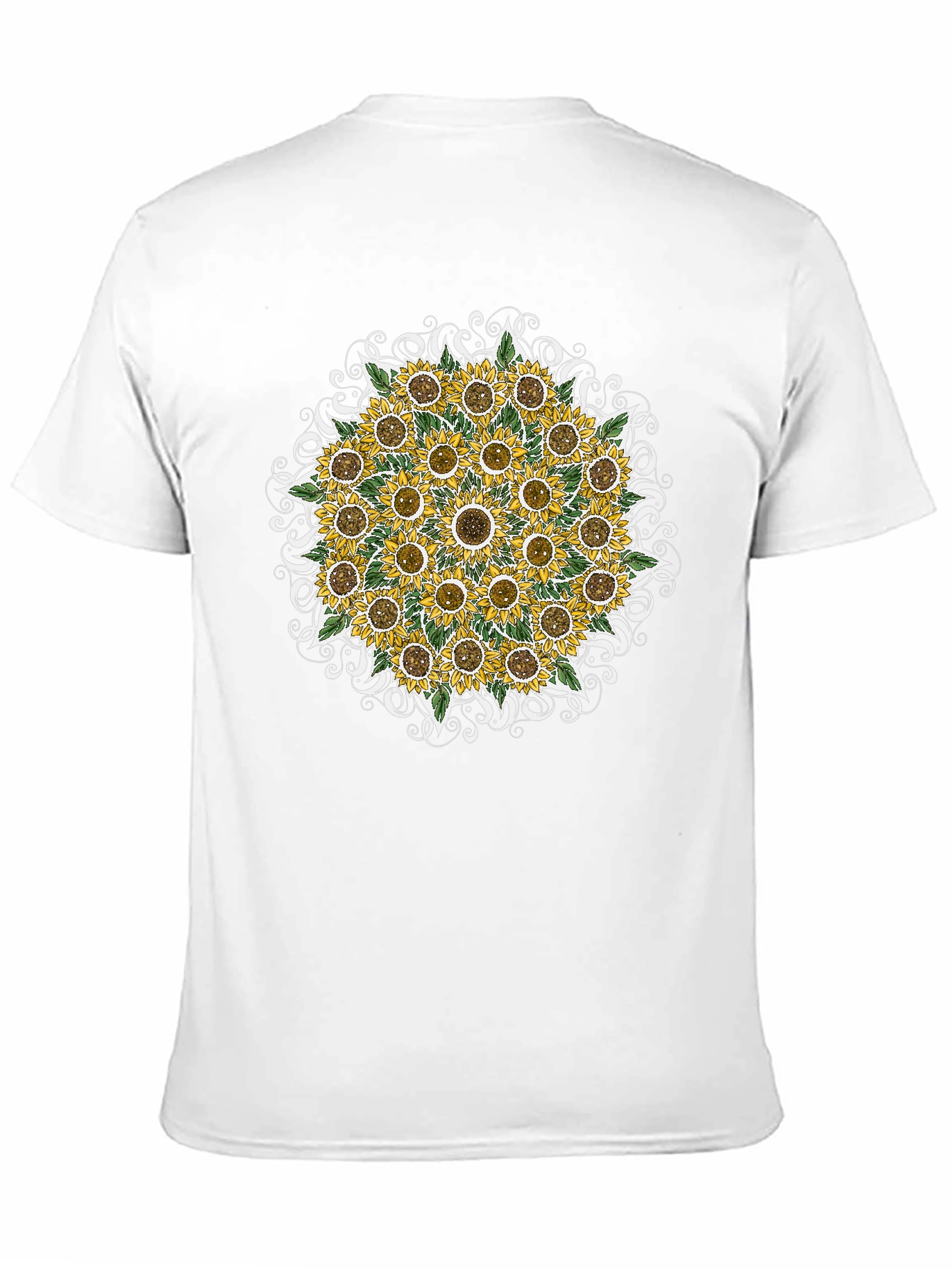Sunflower Mandala Graphic Tee - Black