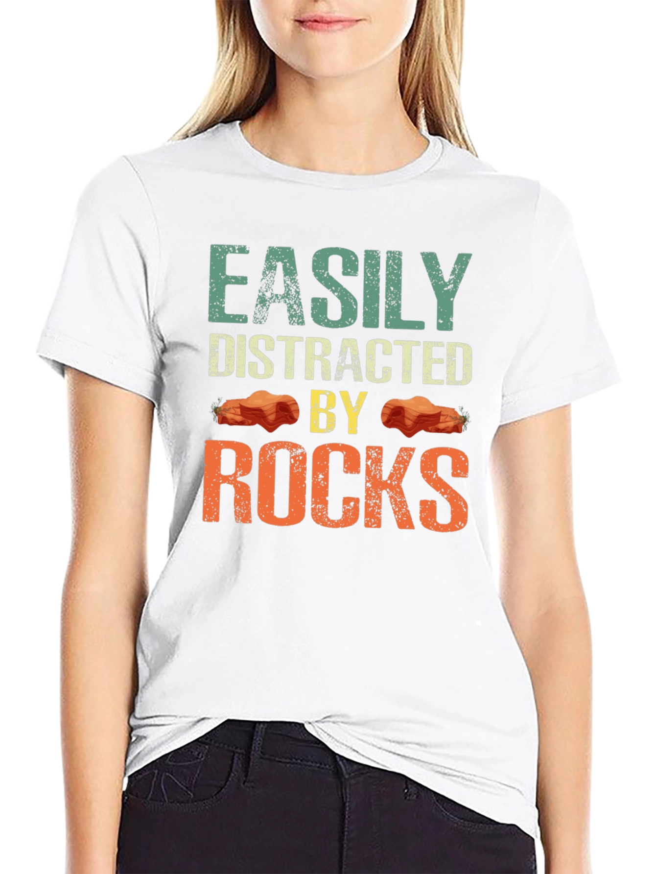 Easily Distracted By Rocks Funny Geologist T-Shirt