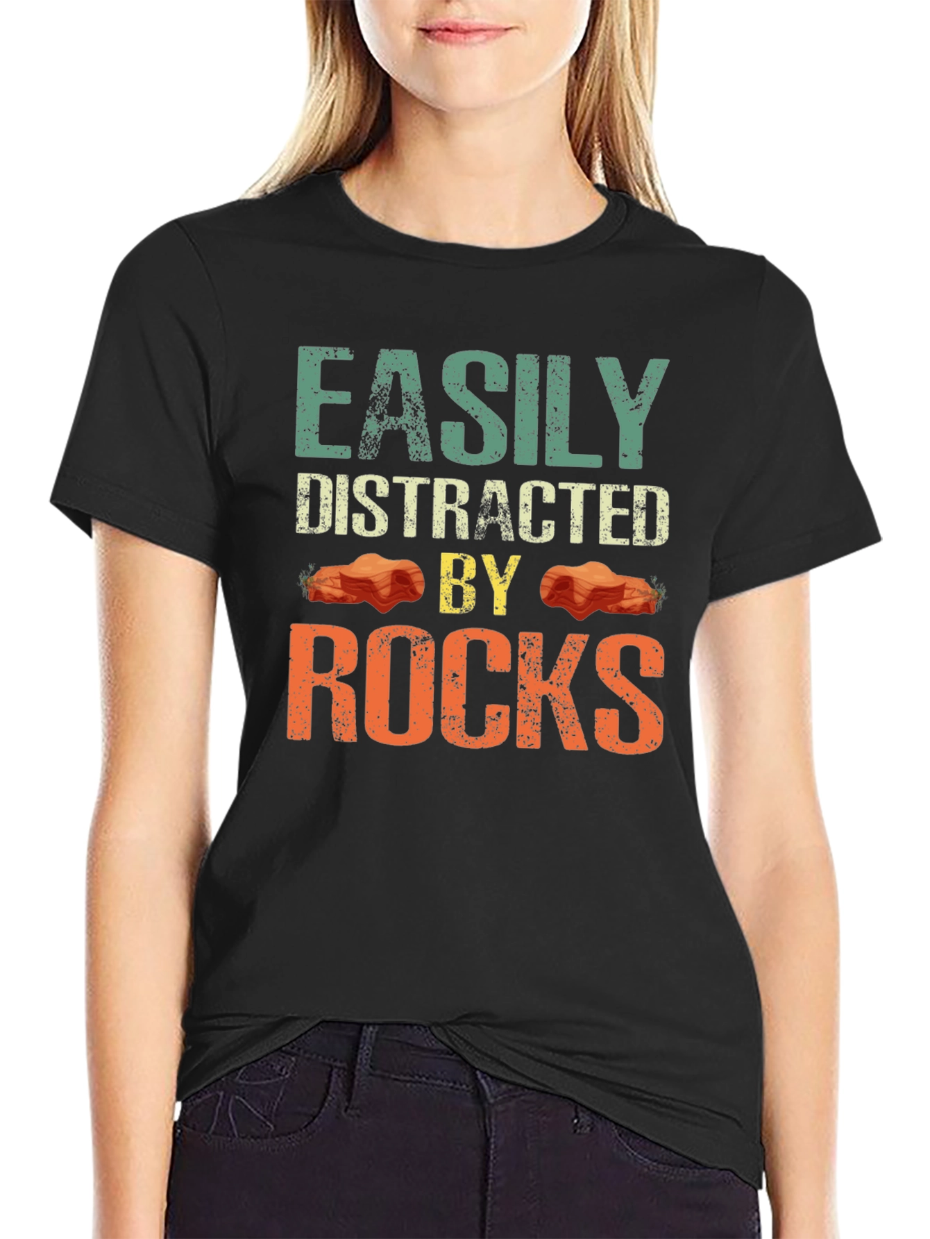 Easily Distracted By Rocks Funny Geologist T-Shirt