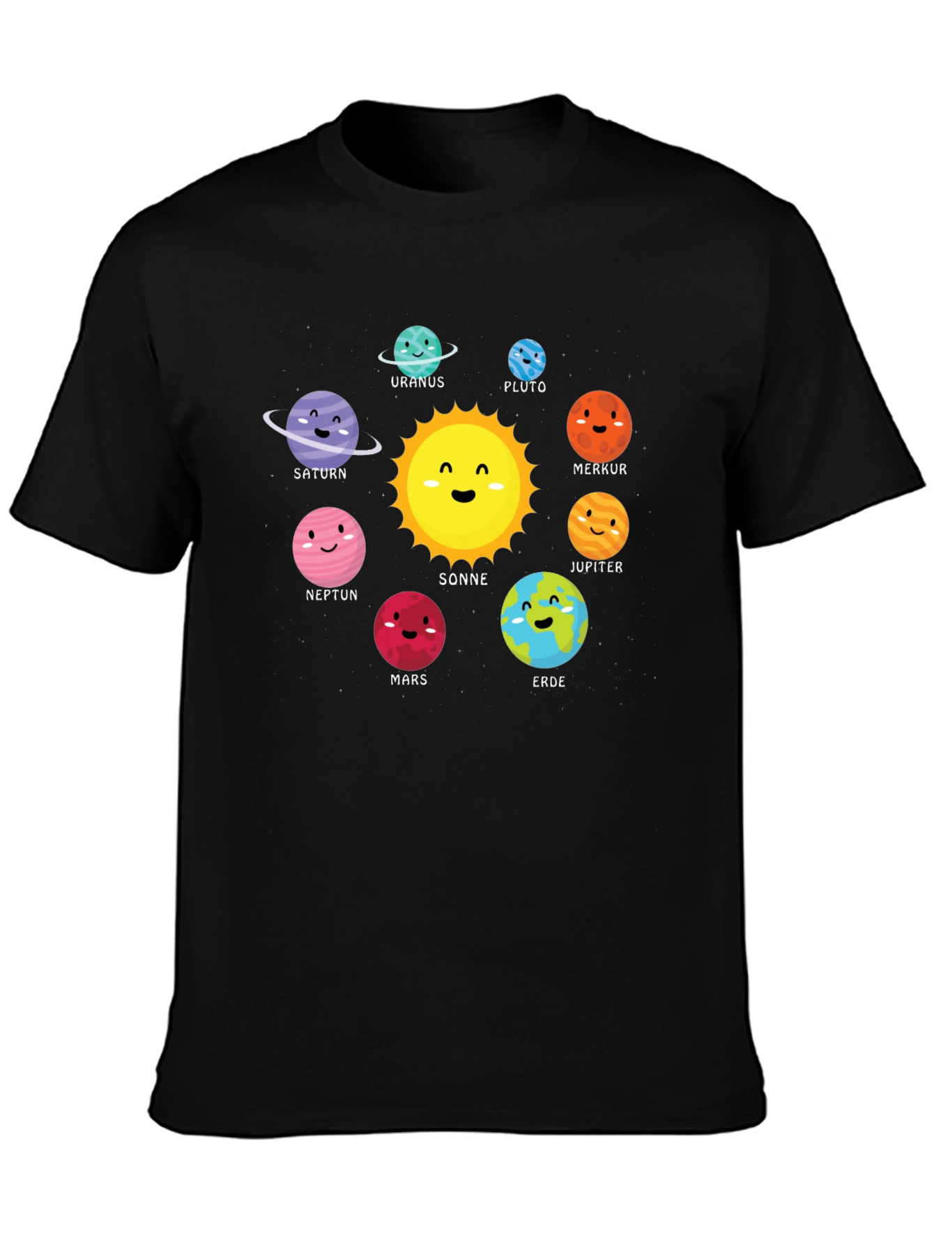 Cute Planets Graphic Tee - Solar System T-Shirt