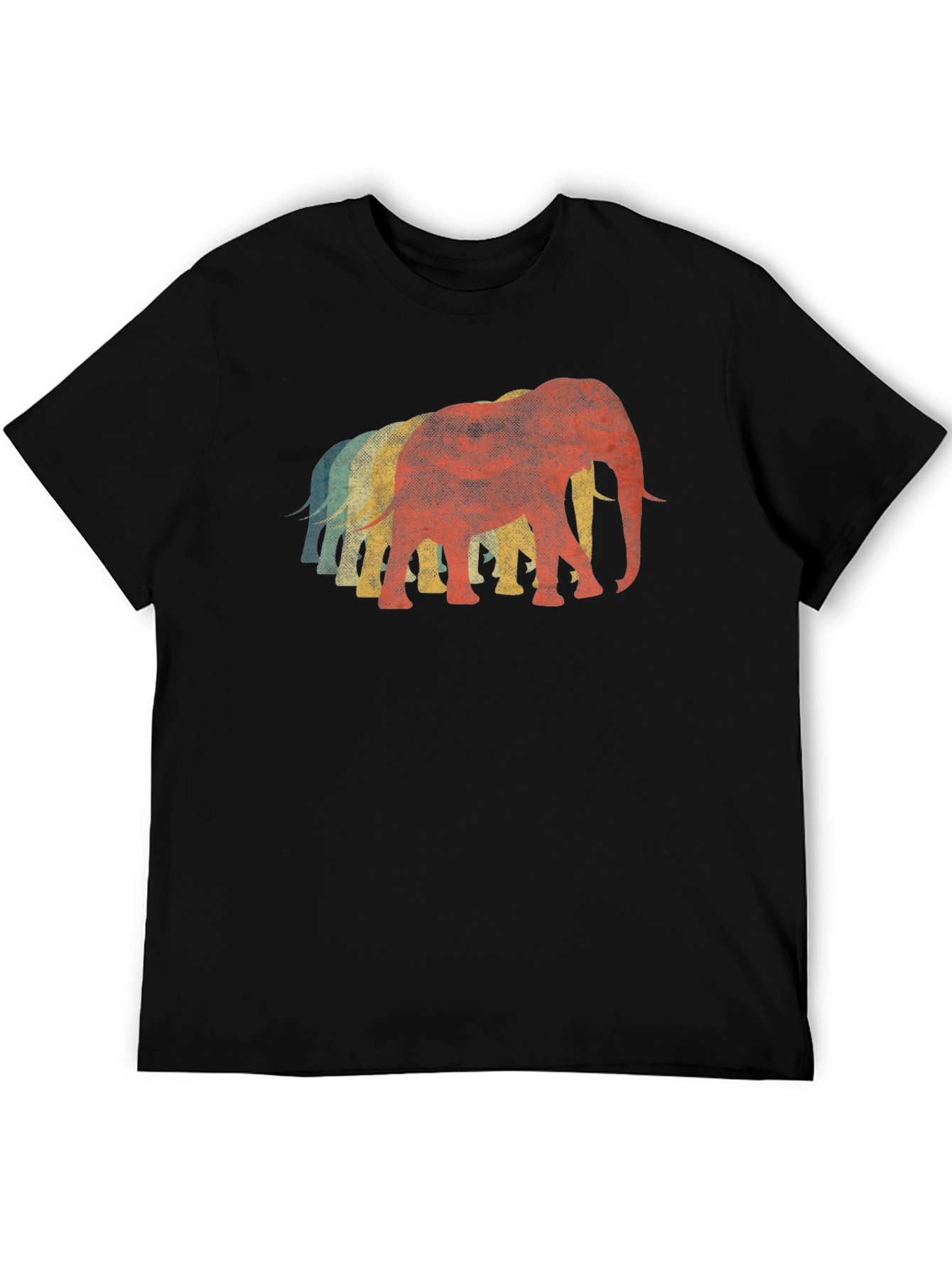 Retro Elephant T-Shirt - Black