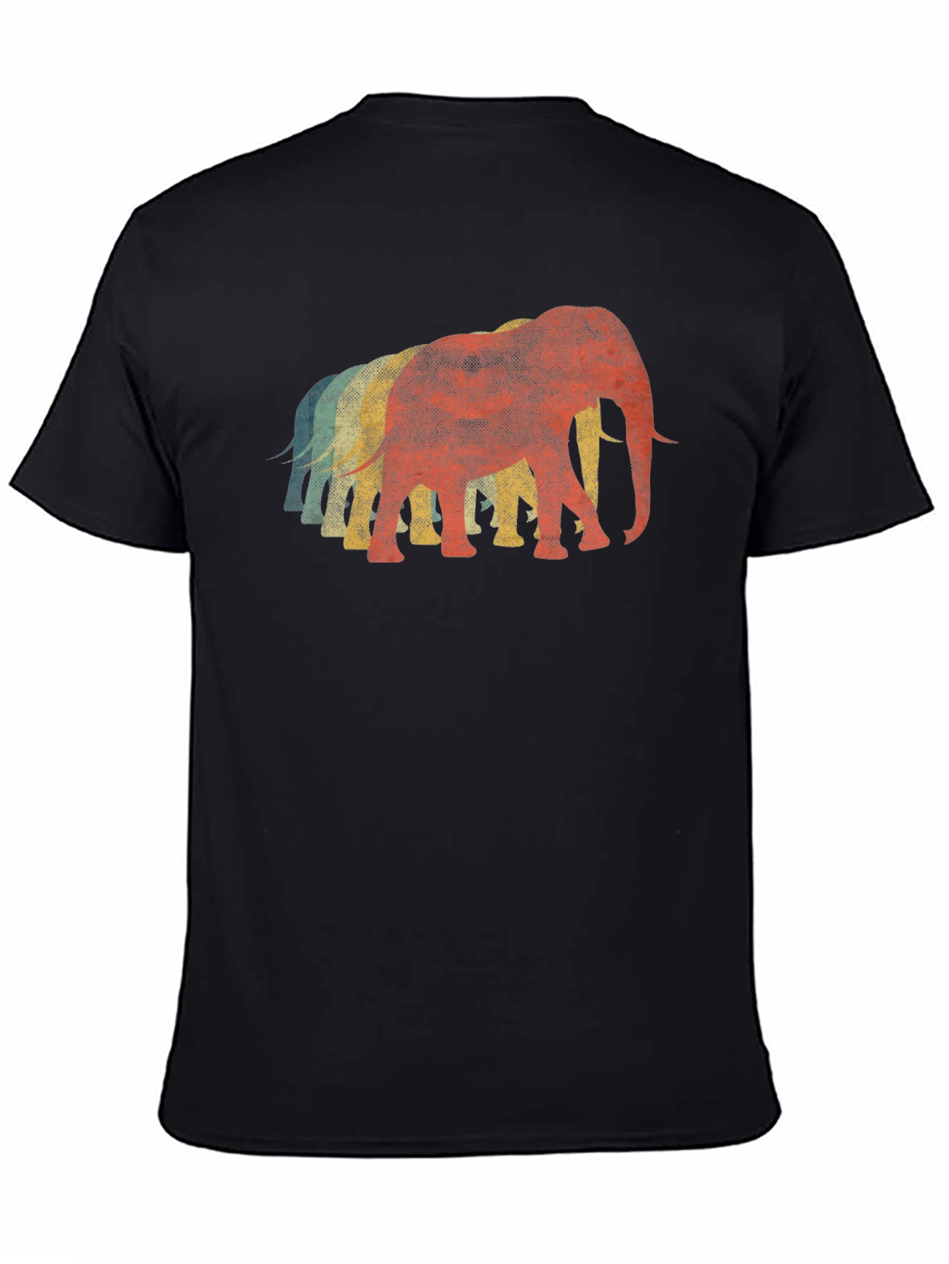 Retro Elephant T-Shirt - Black