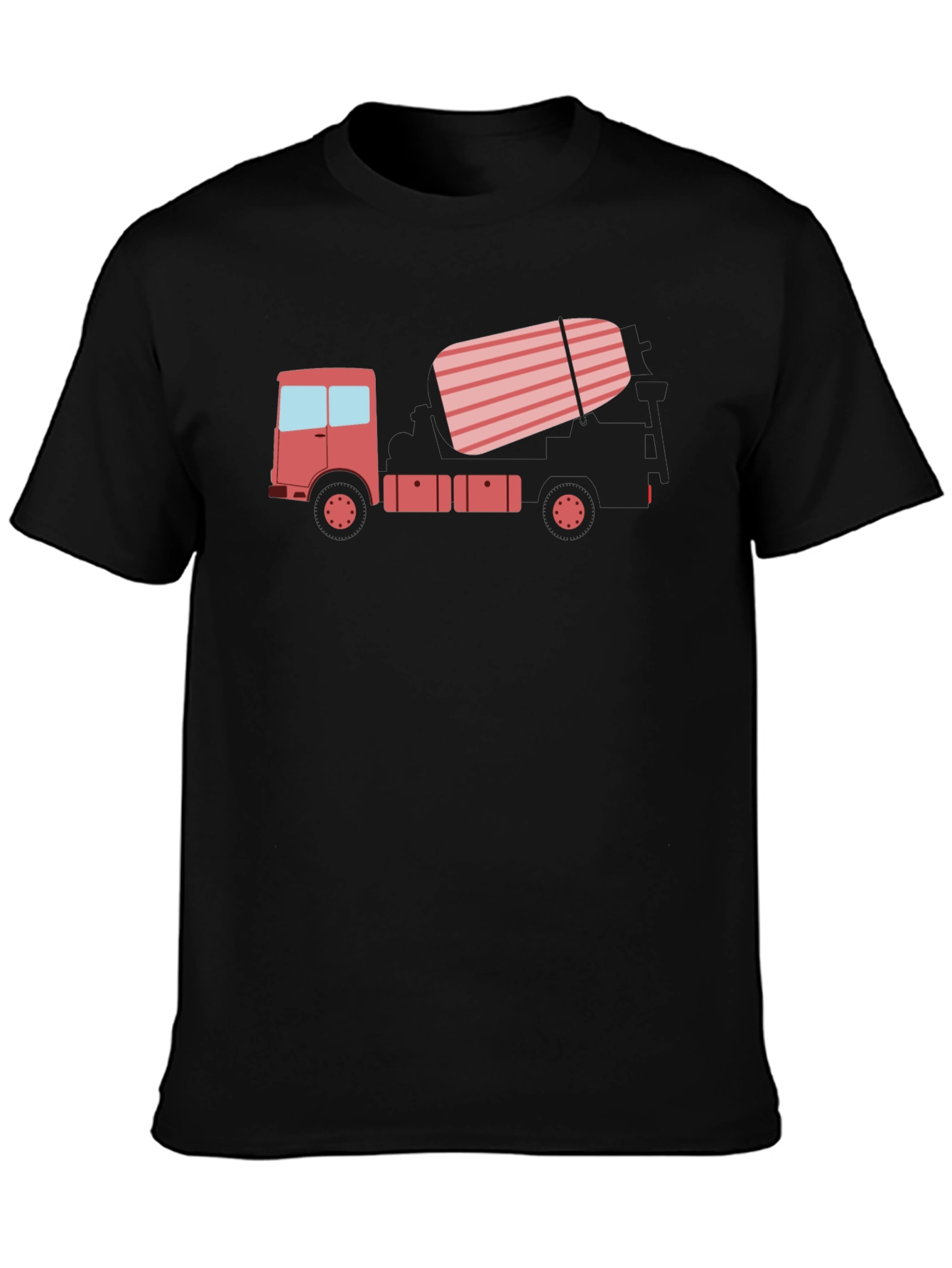 Concrete Truck Graphic Tee - Black Casual T-Shirt