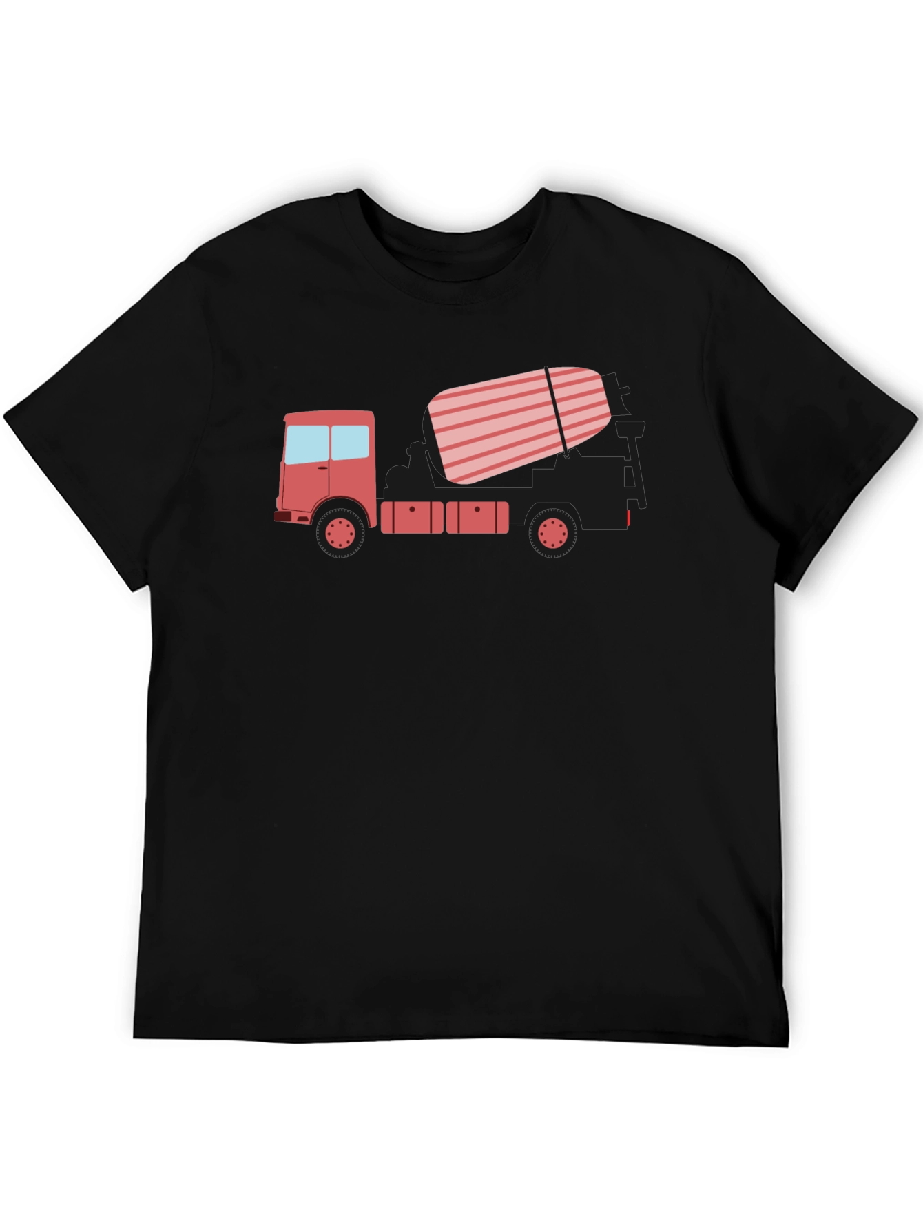 Concrete Truck Graphic Tee - Black Casual T-Shirt