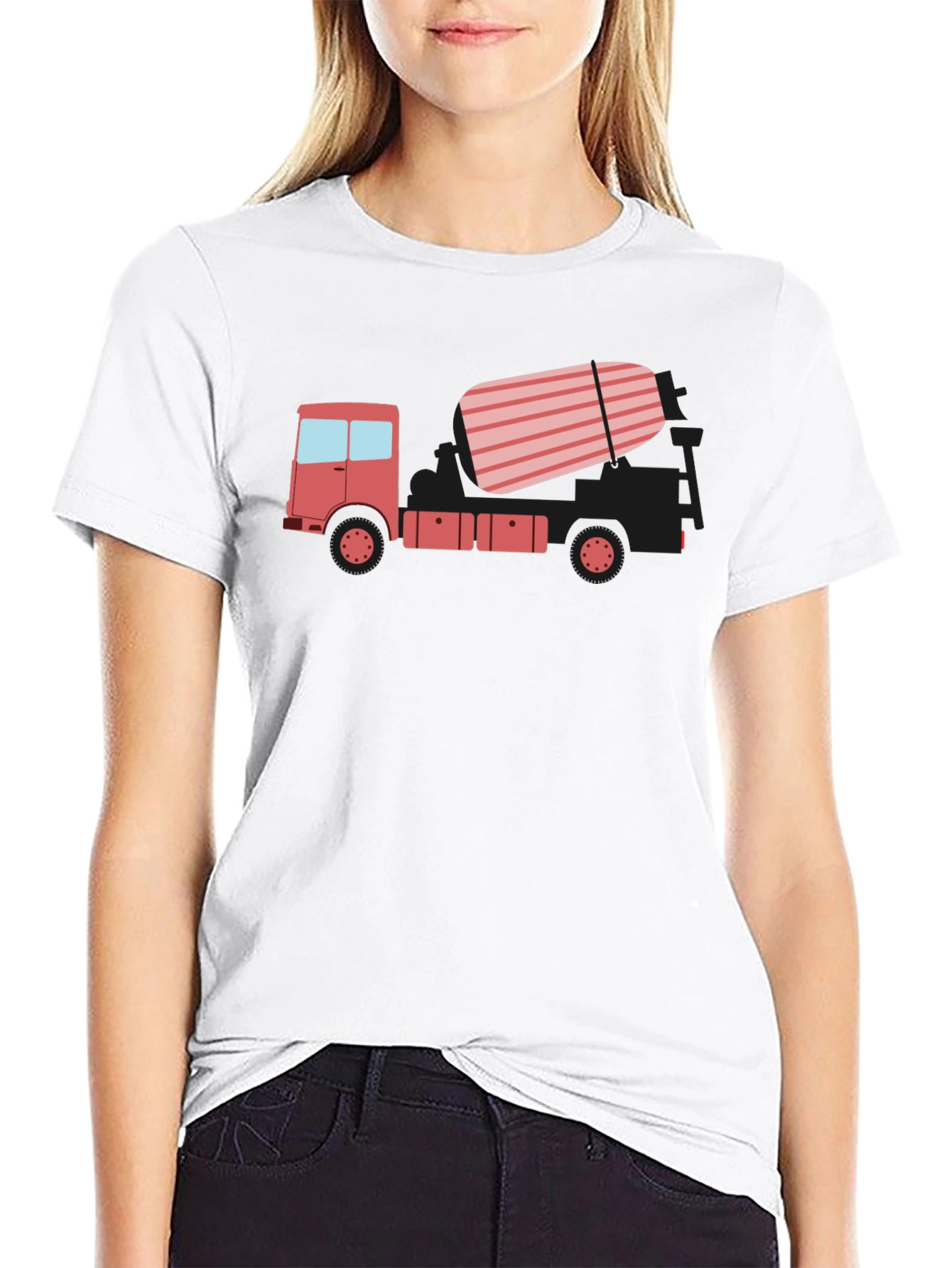 Concrete Truck Graphic Tee - Black Casual T-Shirt