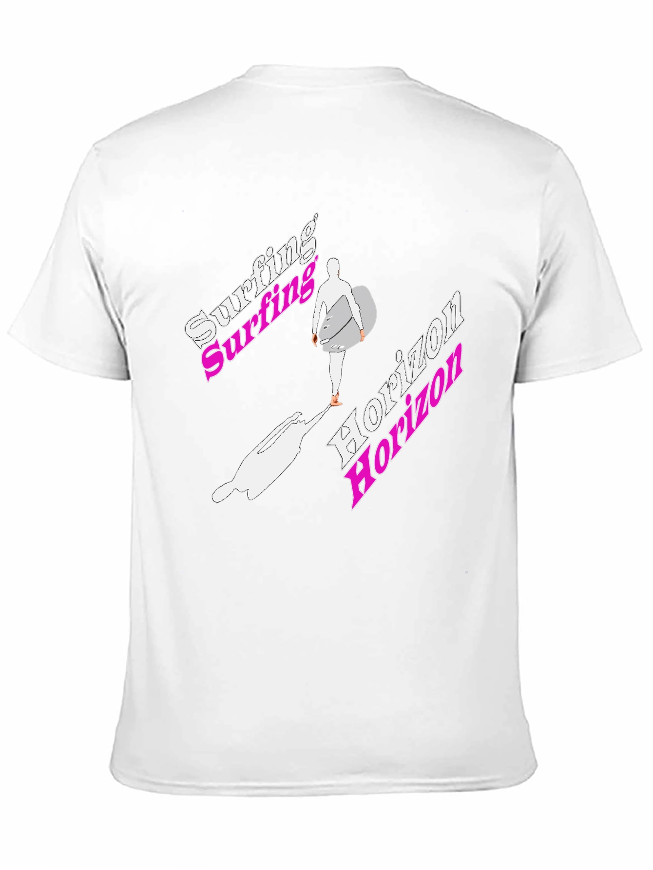Surfing Horizon Graphic Tee - Black Cotton Shirt