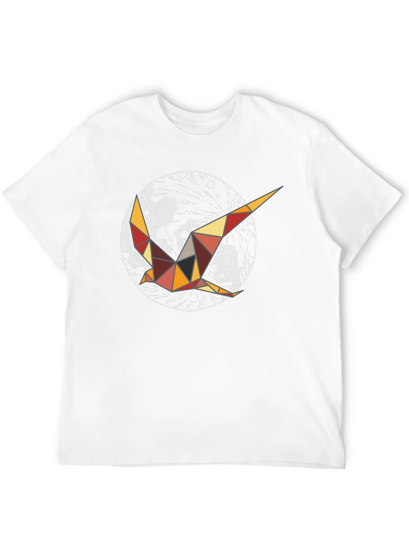 Geometric Bird Graphic Tee - Black Cotton Comfort