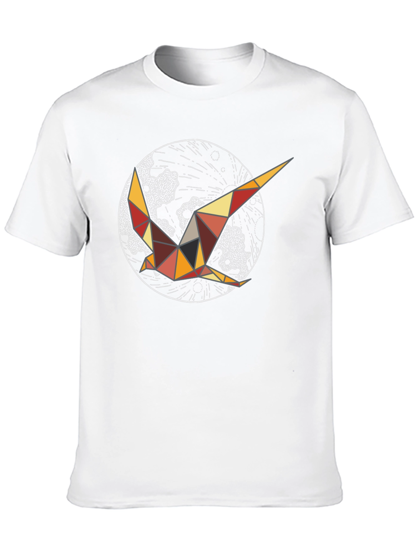 Geometric Bird Graphic Tee - Black Cotton Comfort