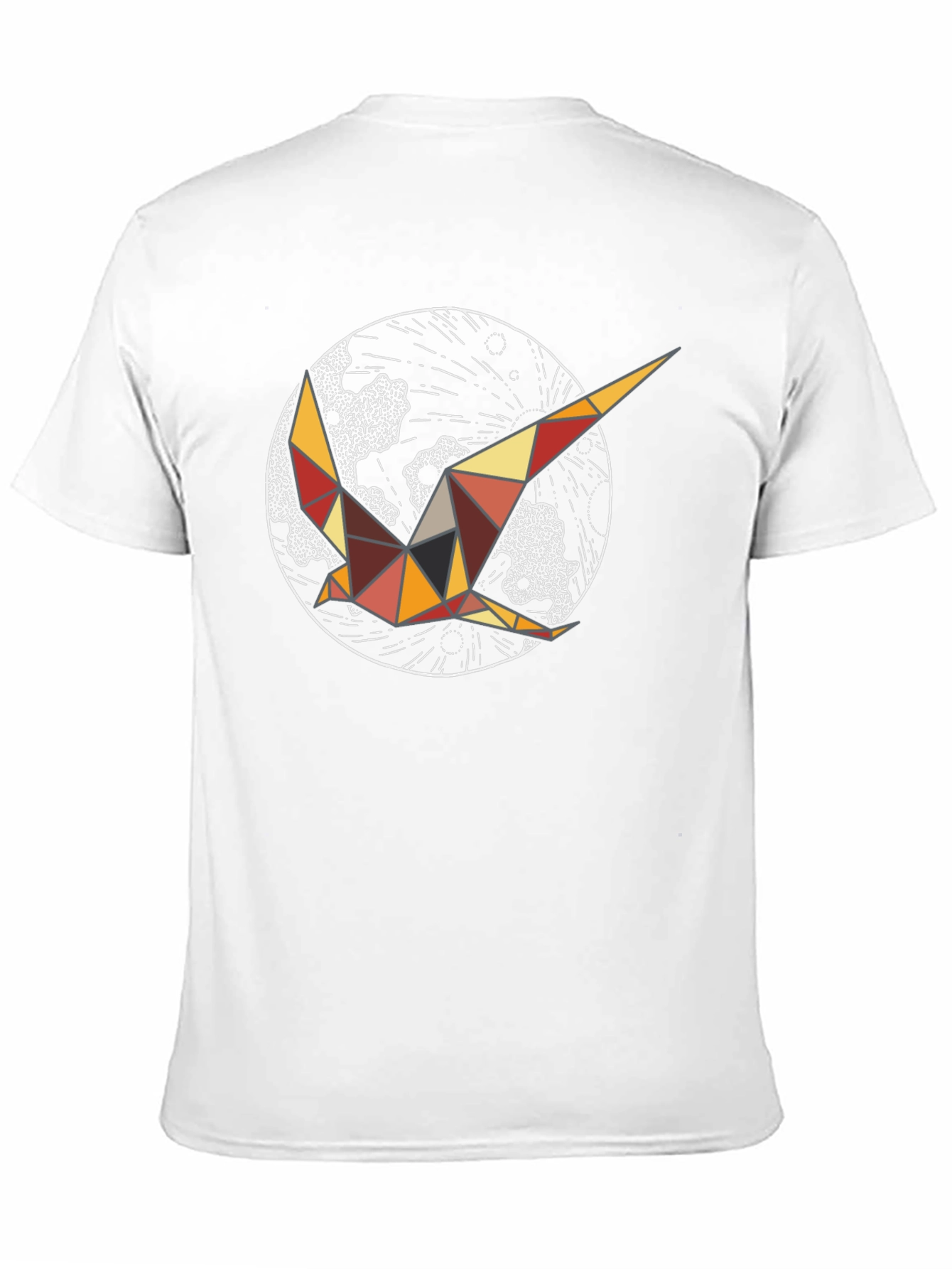 Geometric Bird Graphic Tee - Black Cotton Comfort