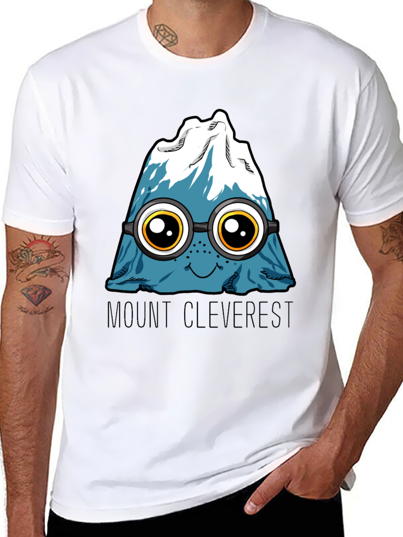 Mount Cleverest T-Shirt - Funny Cartoon Mountain Tee