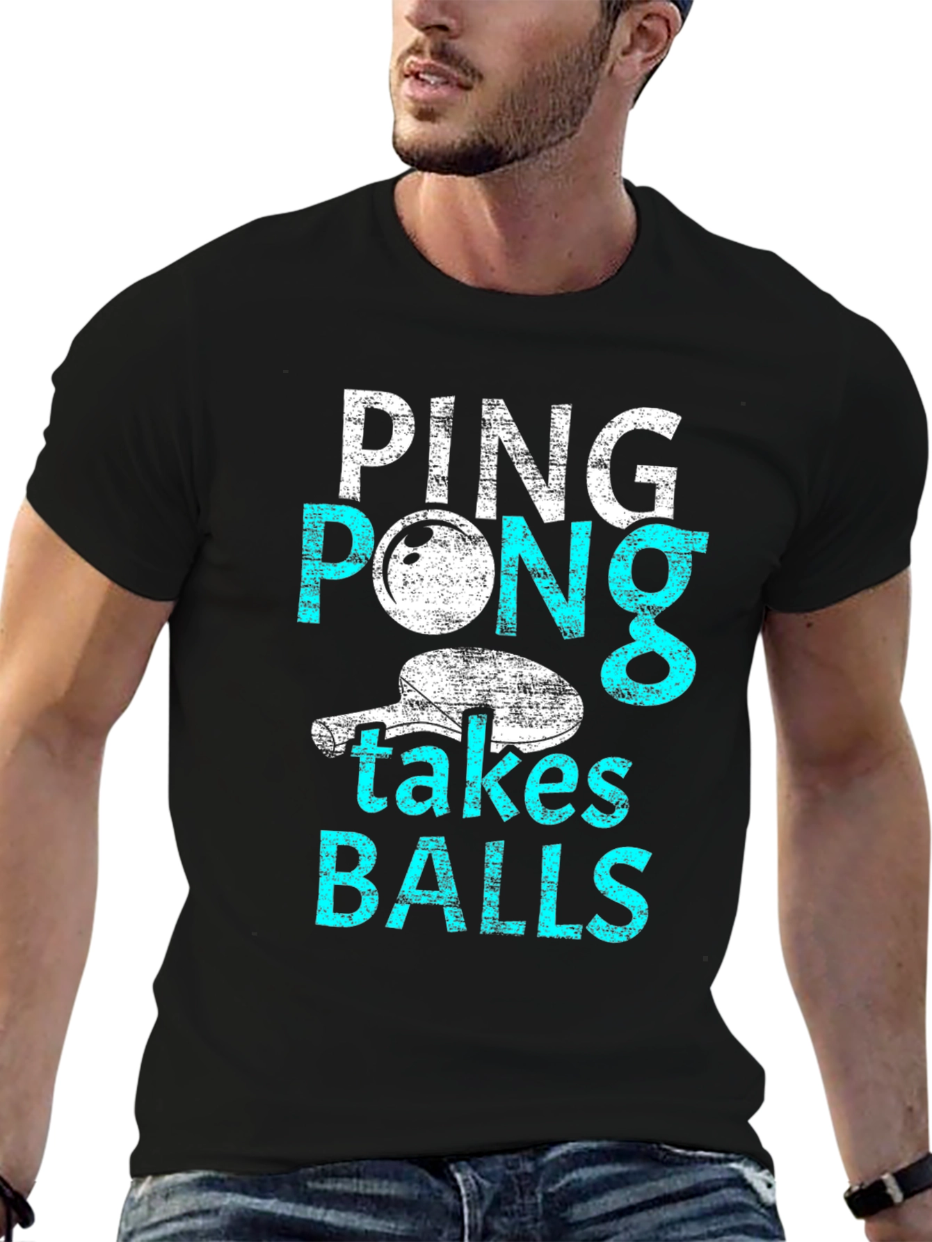 Ping Pong Takes Balls Graphic T-Shirt