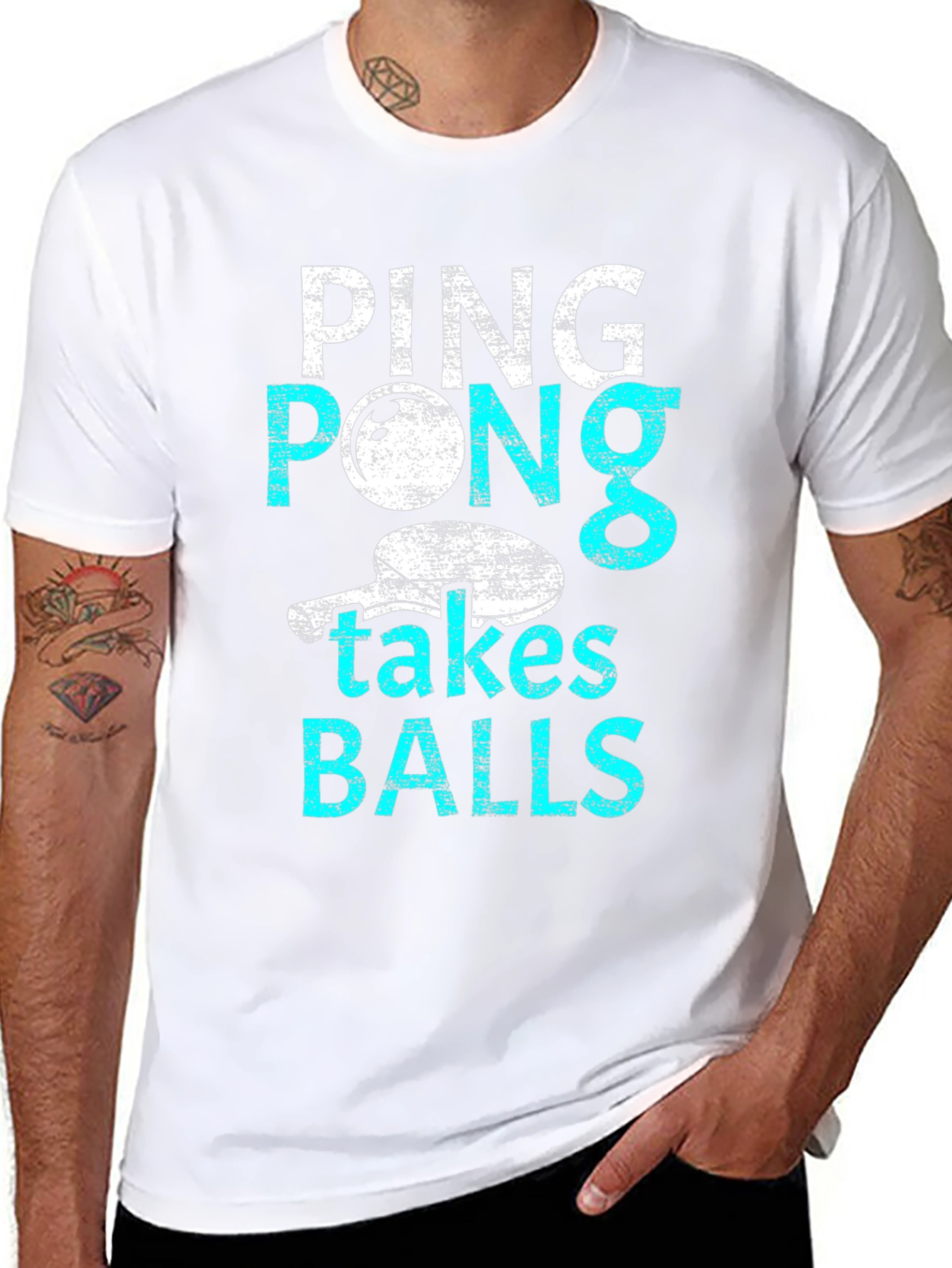 Ping Pong Takes Balls Graphic T-Shirt