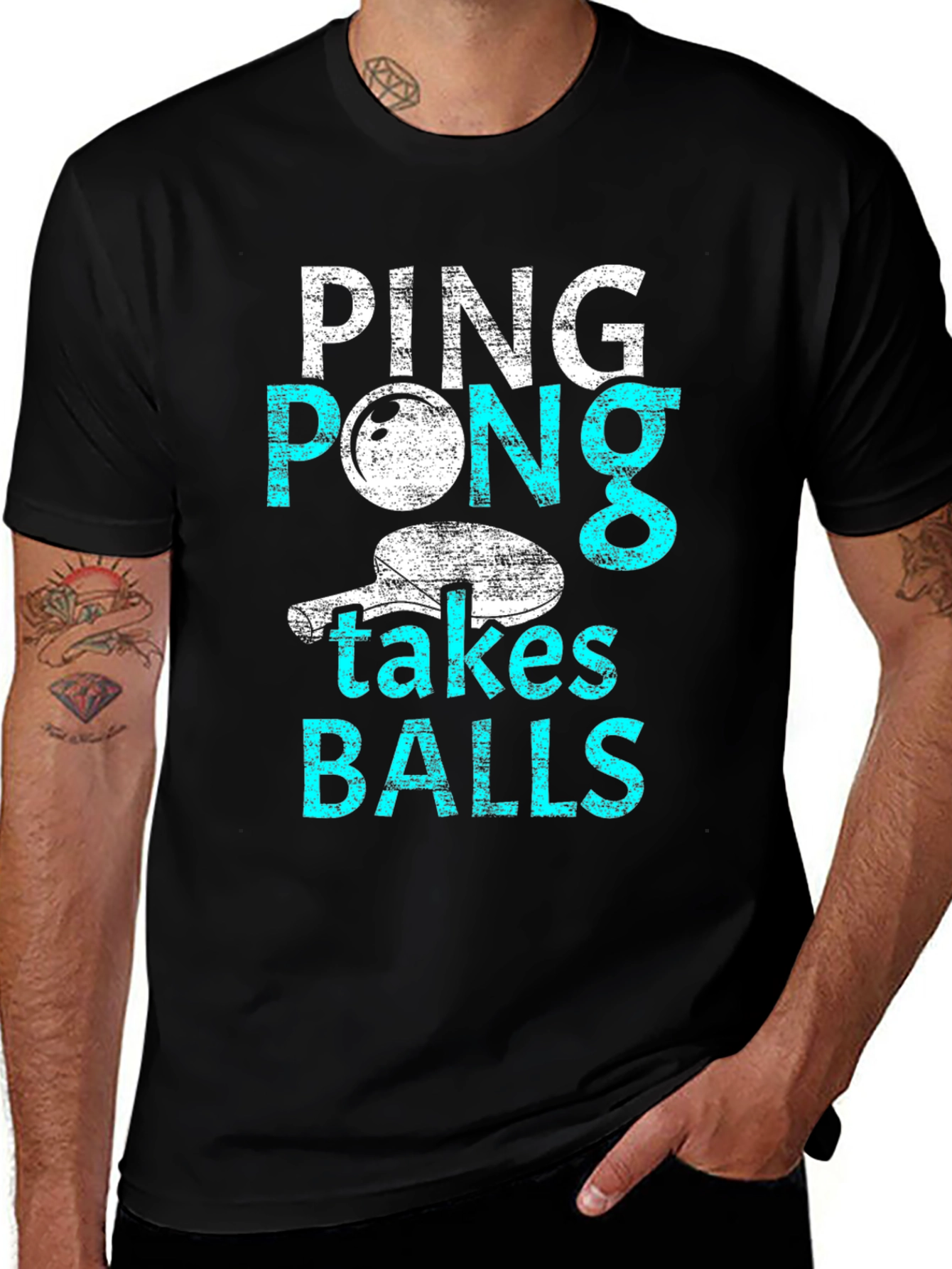 Ping Pong Takes Balls Graphic T-Shirt