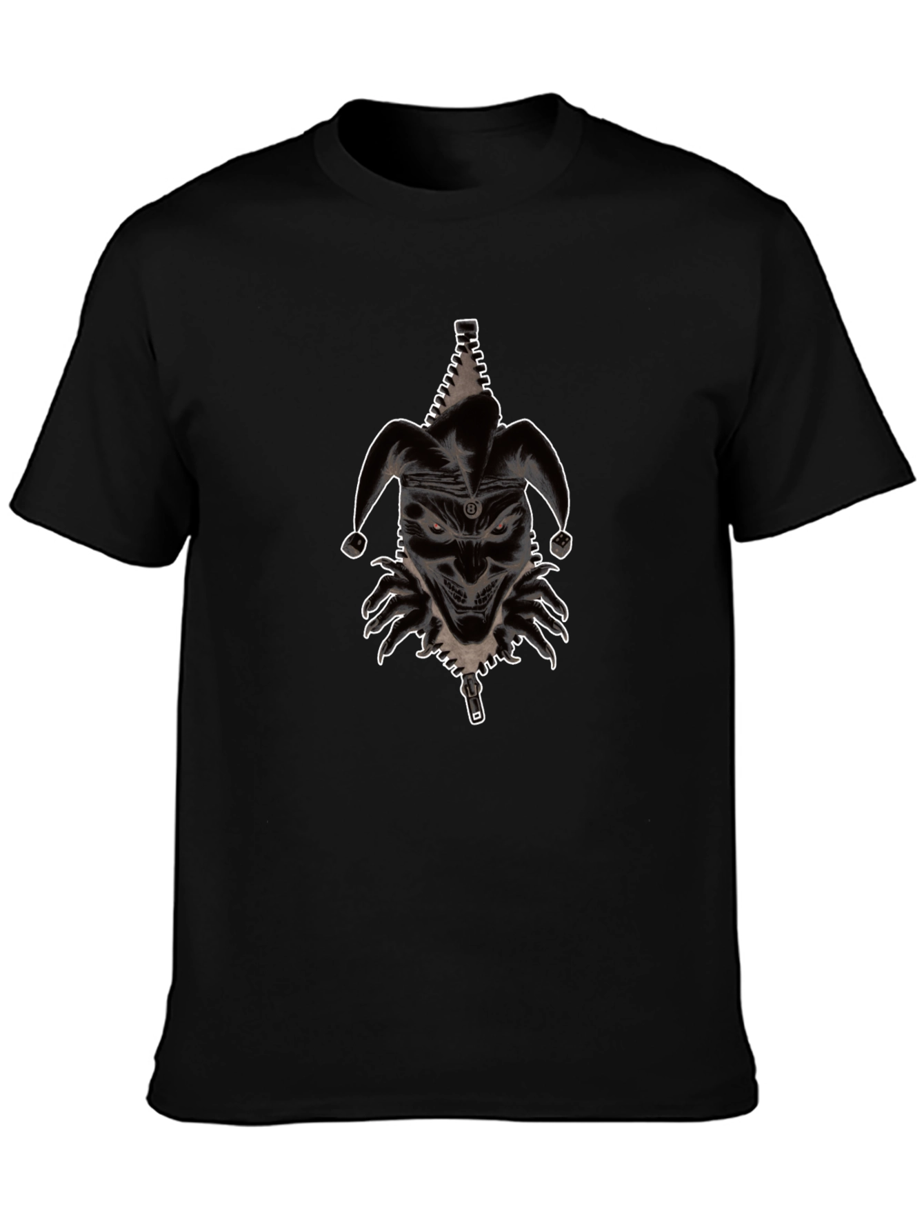 Mens Jester Graphic Print Black T-Shirt