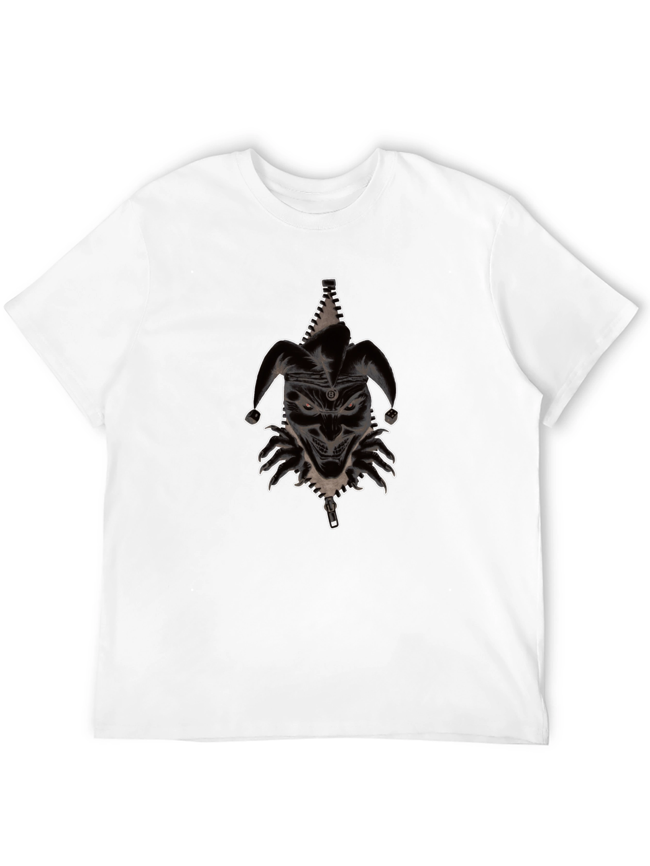 Mens Jester Graphic Print Black T-Shirt