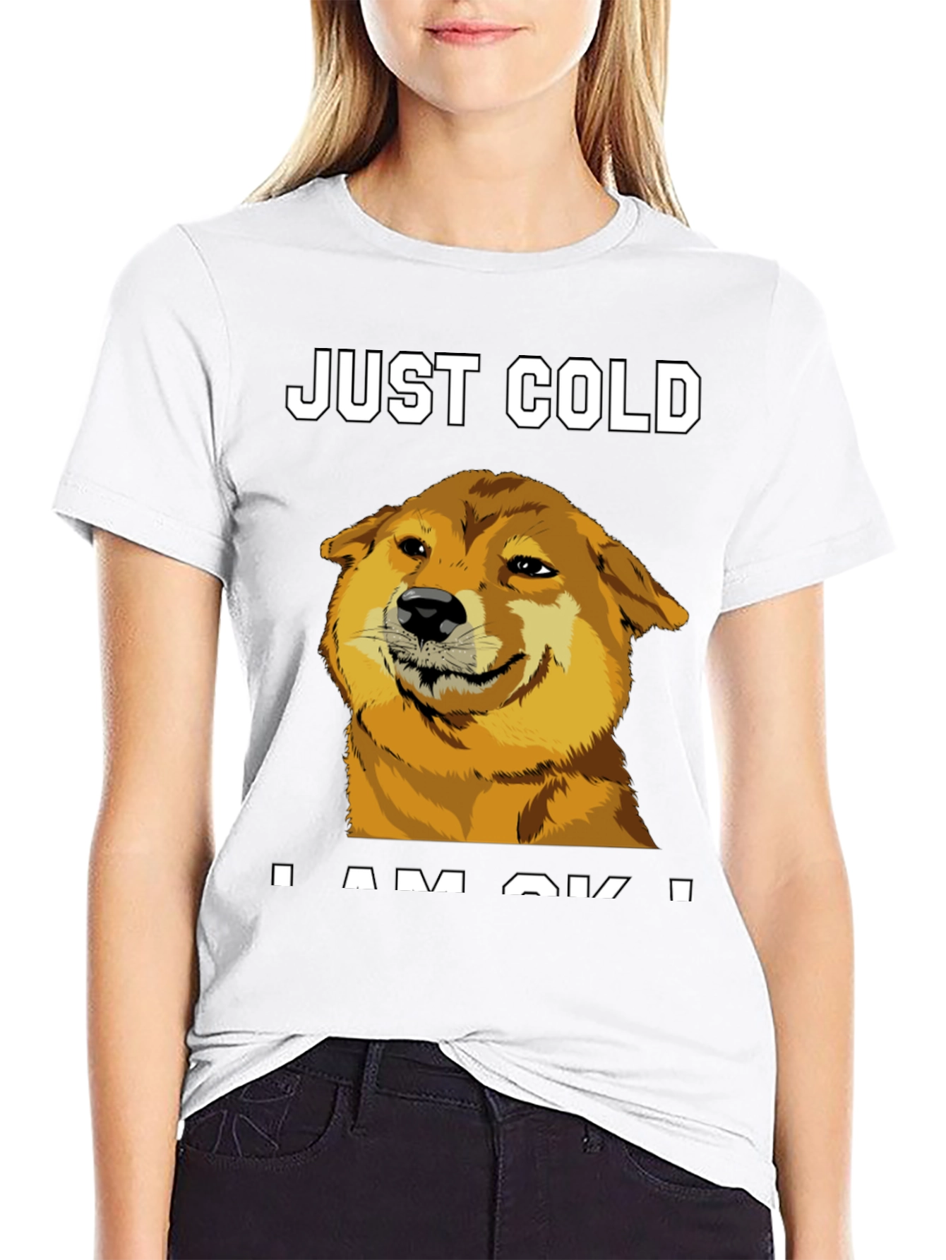 Just Cold? Doge Meme Graphic Tee - Black