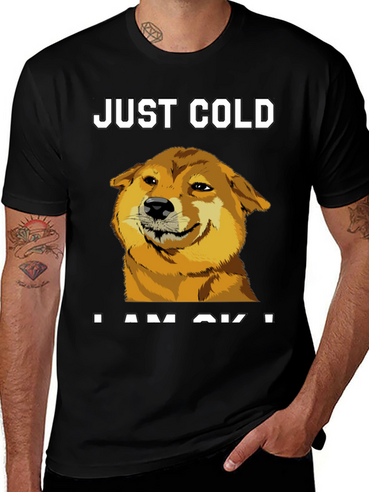 Just Cold? Doge Meme Graphic Tee - Black