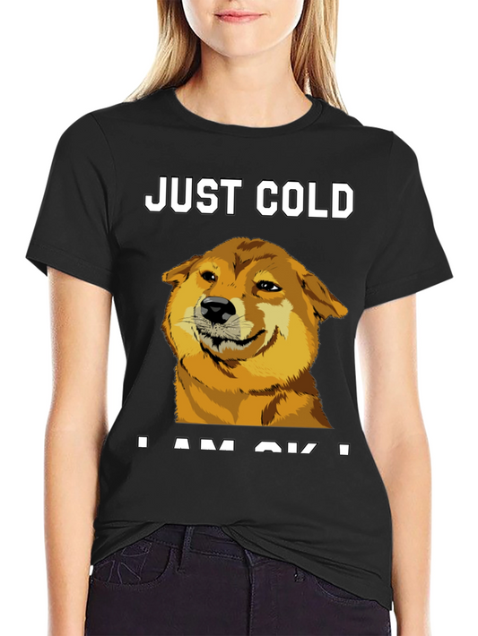 Just Cold? Doge Meme Graphic Tee - Black