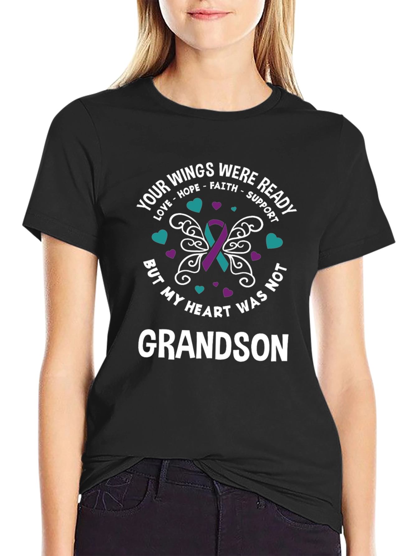 Grandson Memorial T-Shirt - Wings Were Ready