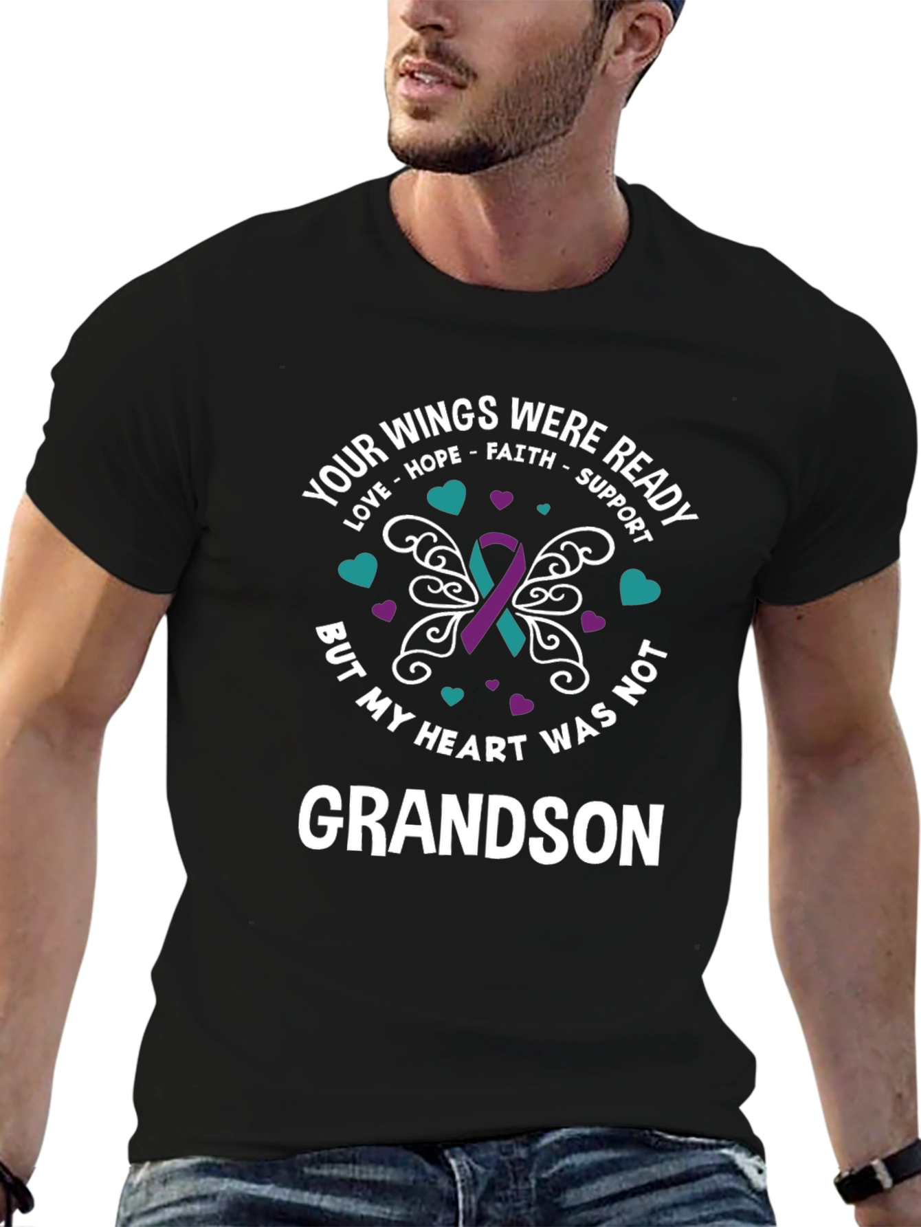 Grandson Memorial T-Shirt - Wings Were Ready