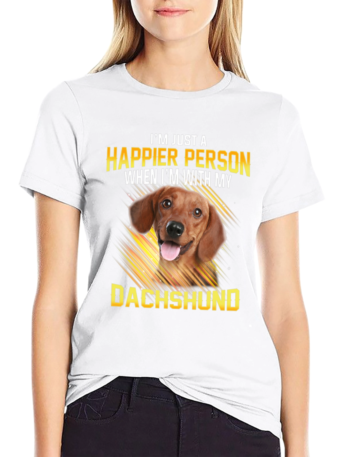 Happier with Dachshund T-Shirt