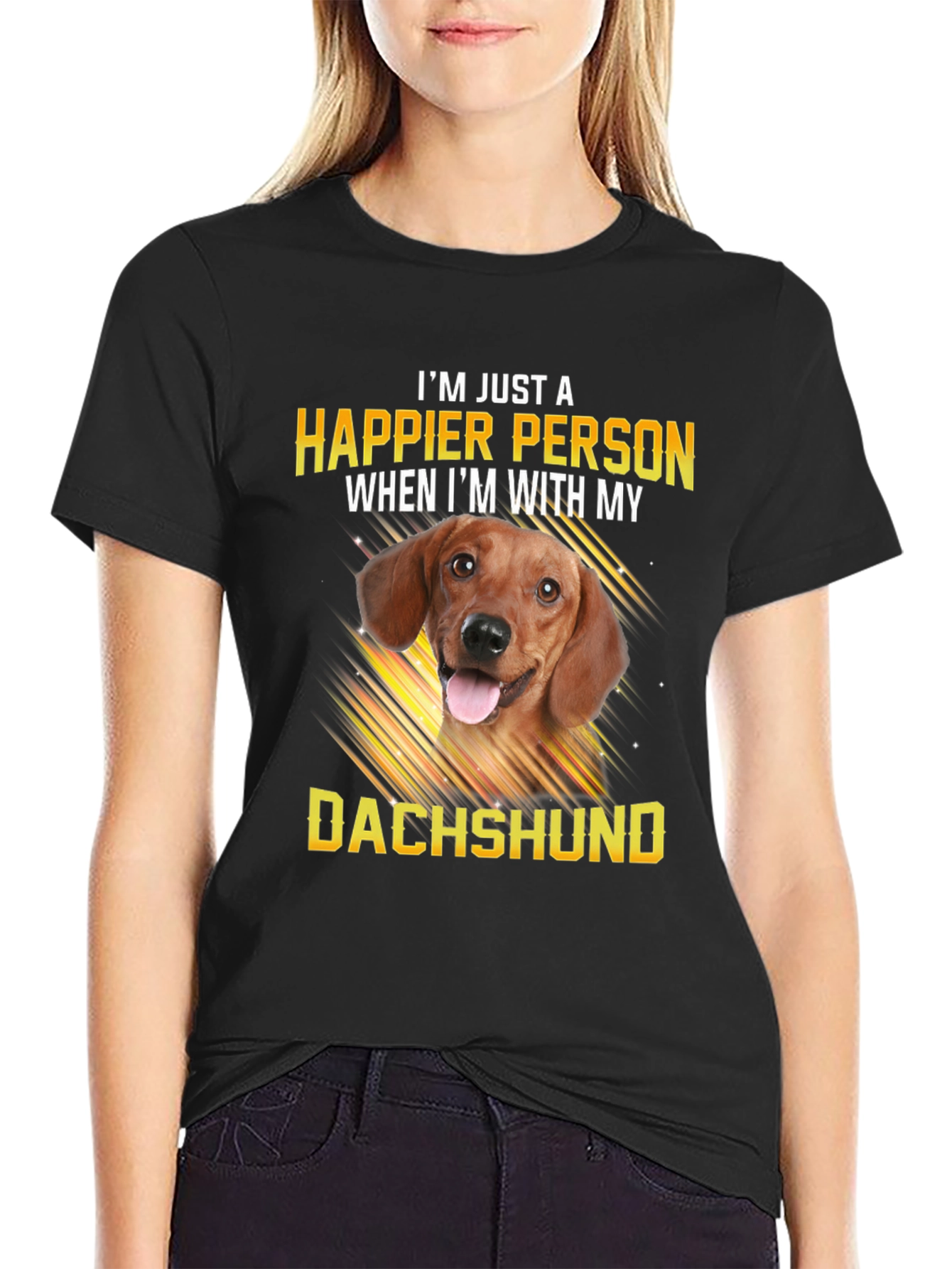 Happier with Dachshund T-Shirt