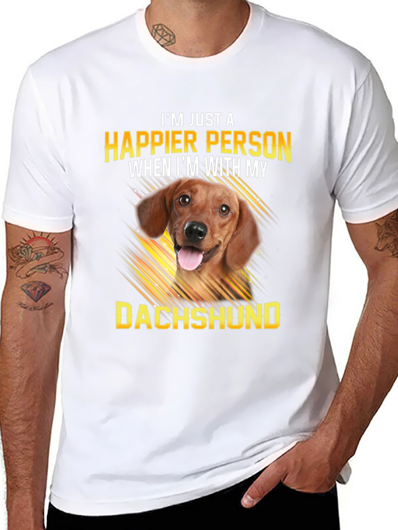 Happier with Dachshund T-Shirt