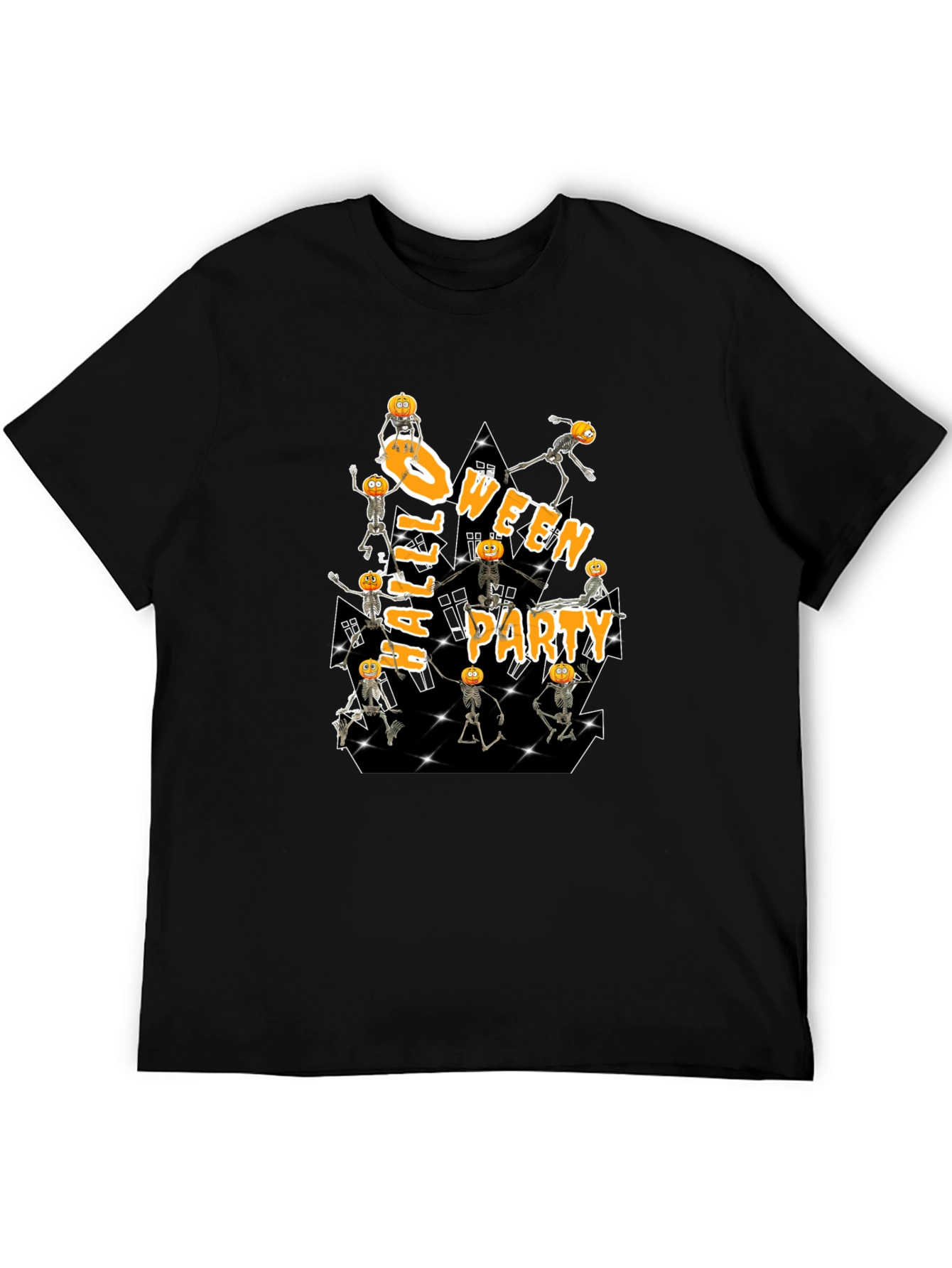 Halloween Party Pumpkin Skeleton T-Shirt
