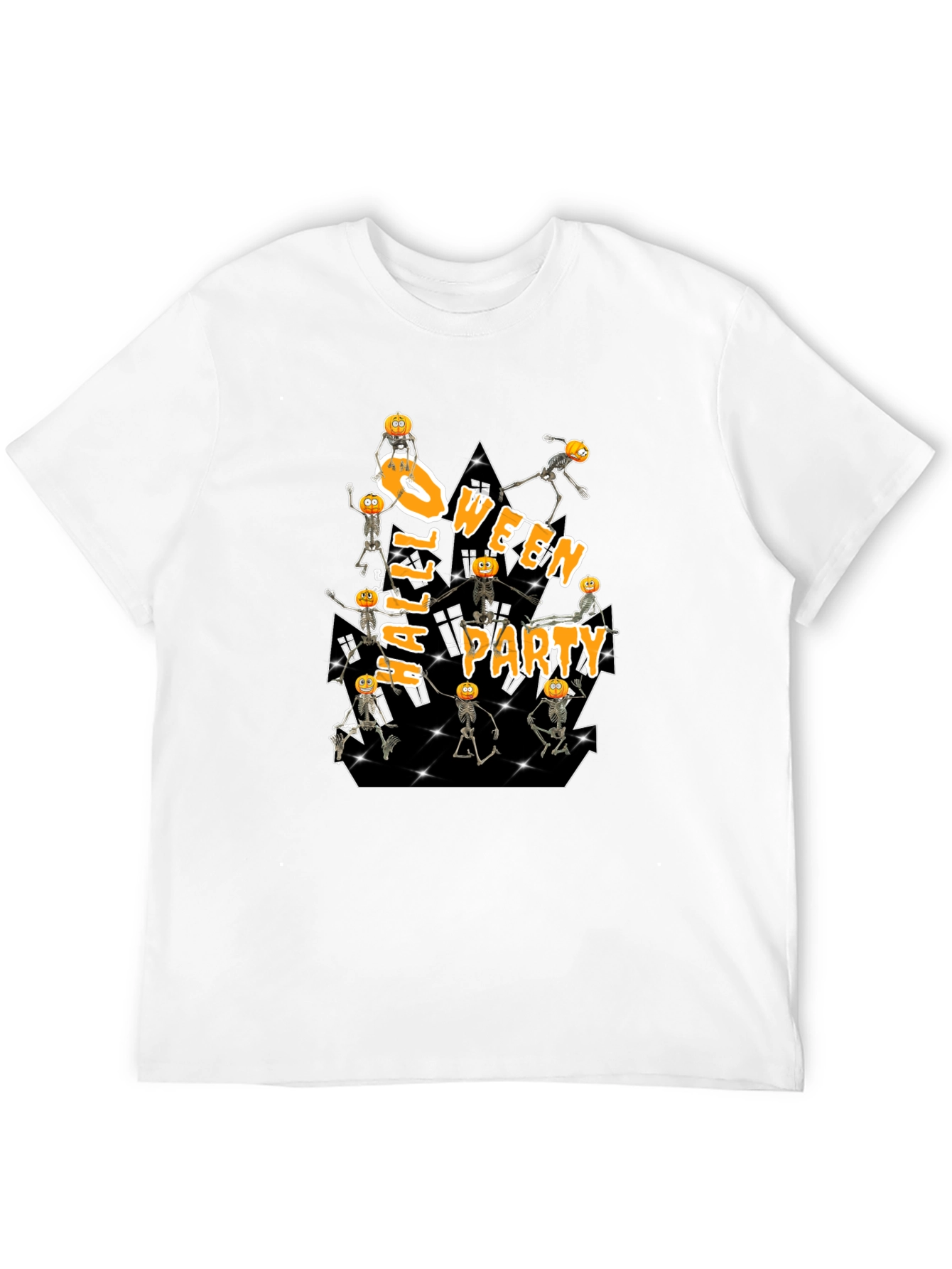 Halloween Party Pumpkin Skeleton T-Shirt