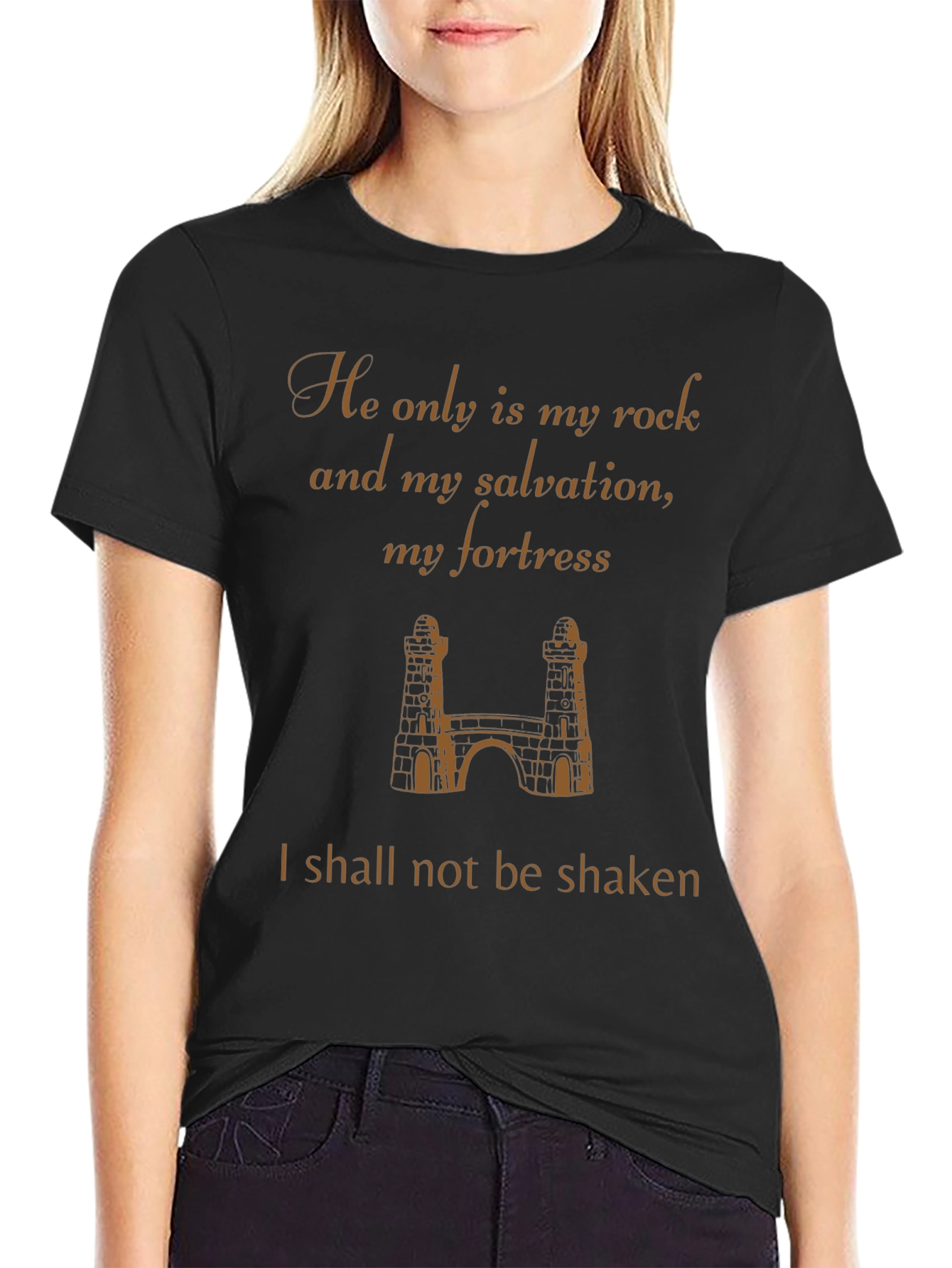 He is My Rock Black T-Shirt