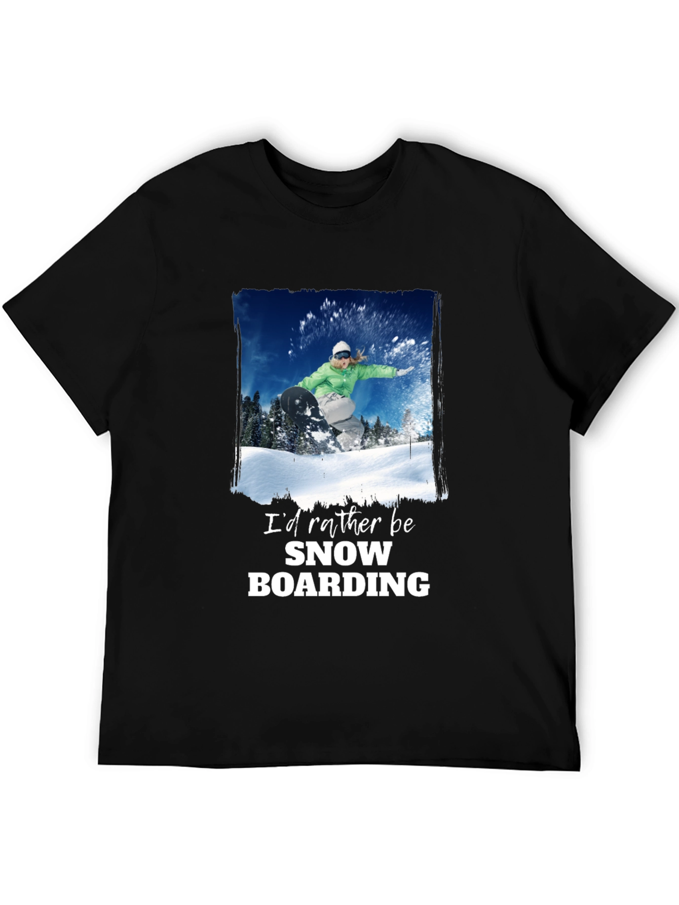 Snowboarding Graphic T-Shirt - Black