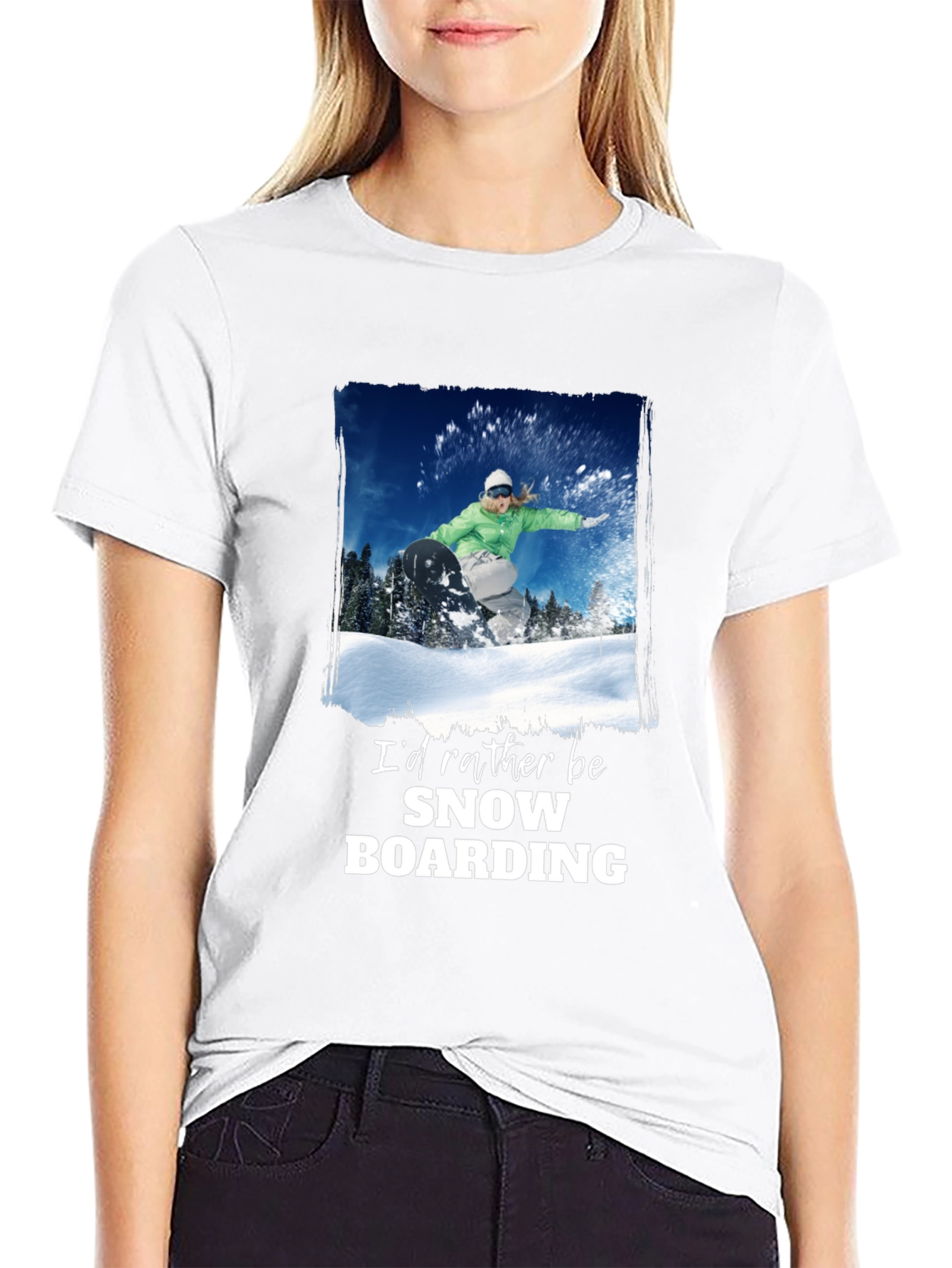 Snowboarding Graphic T-Shirt - Black