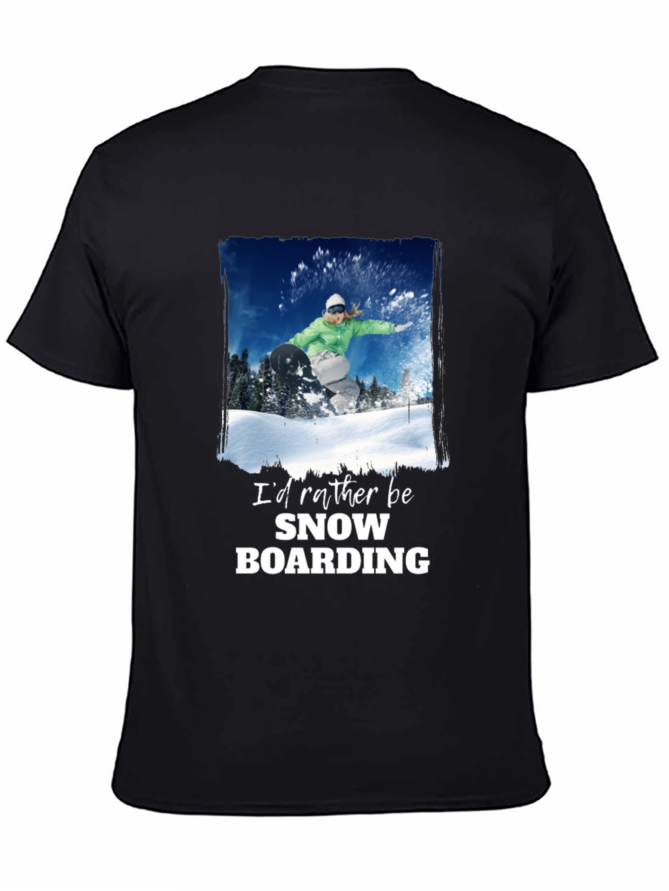 Snowboarding Graphic T-Shirt - Black