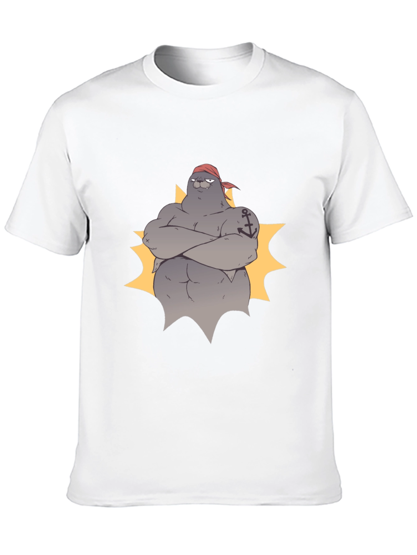 Pirate Seal Graphic Tee - Black Cotton T-Shirt