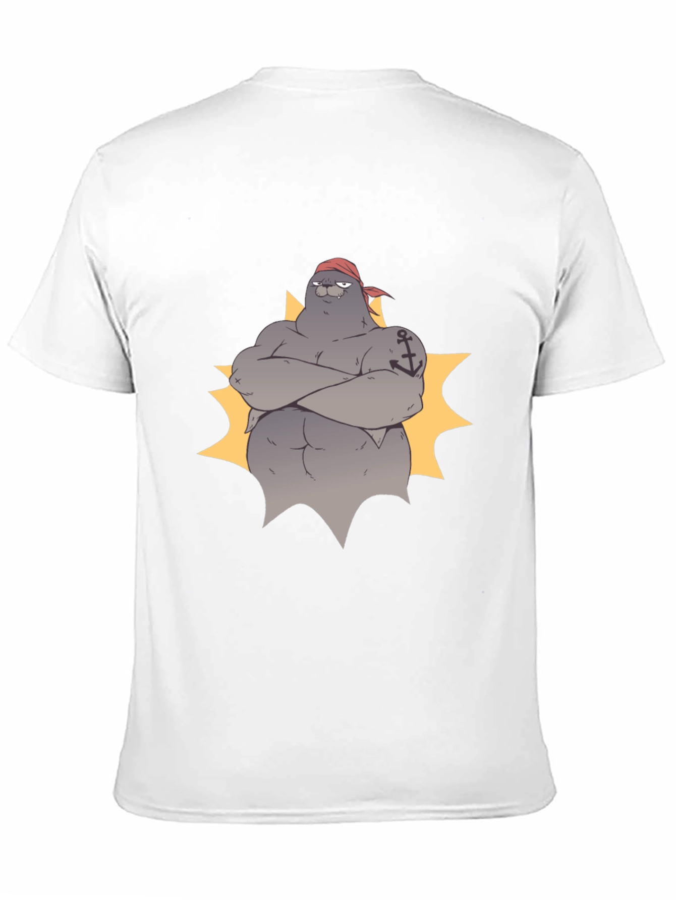 Pirate Seal Graphic Tee - Black Cotton T-Shirt
