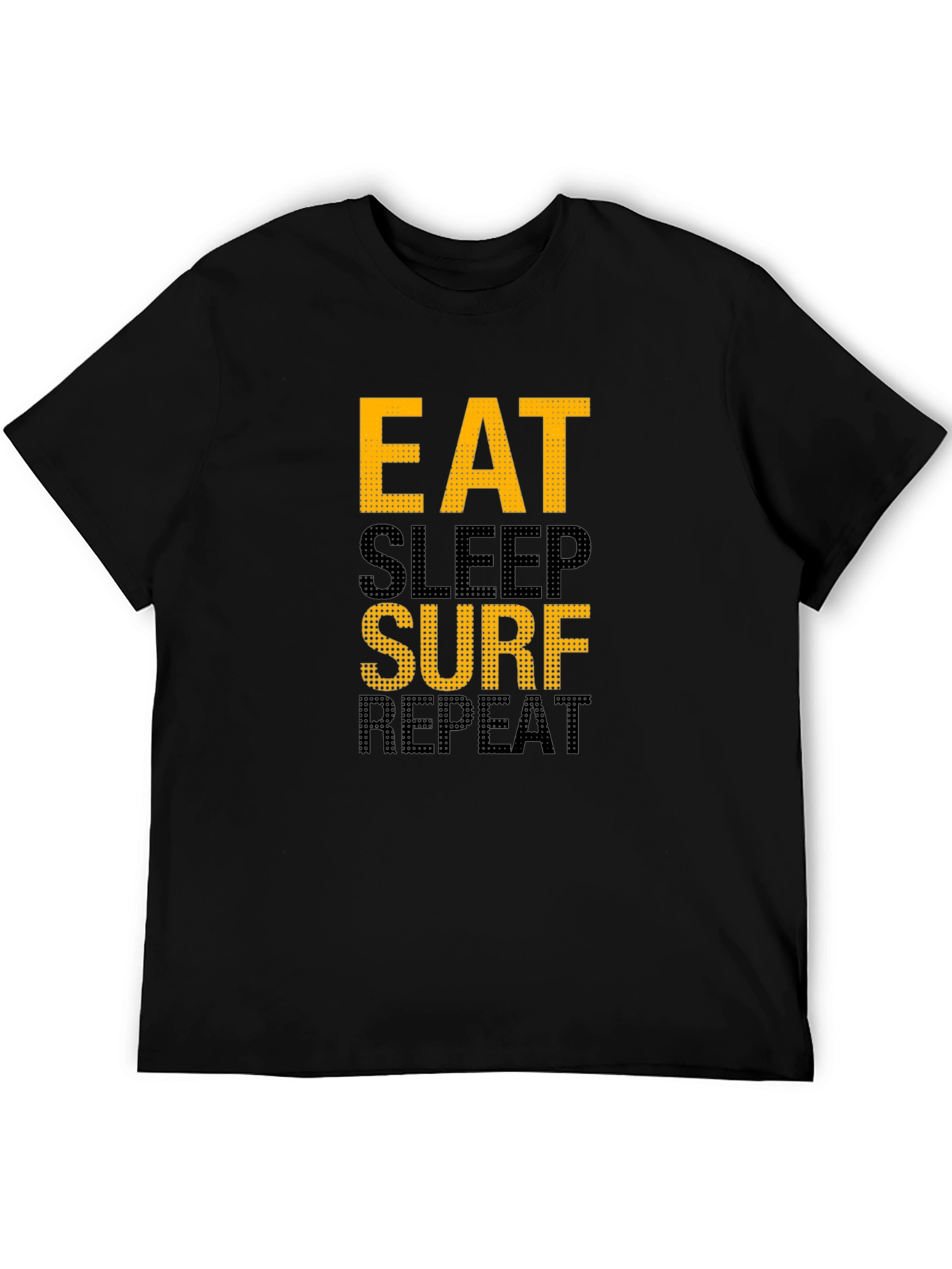 Eat Sleep Surf Repeat Graphic Tee - Black