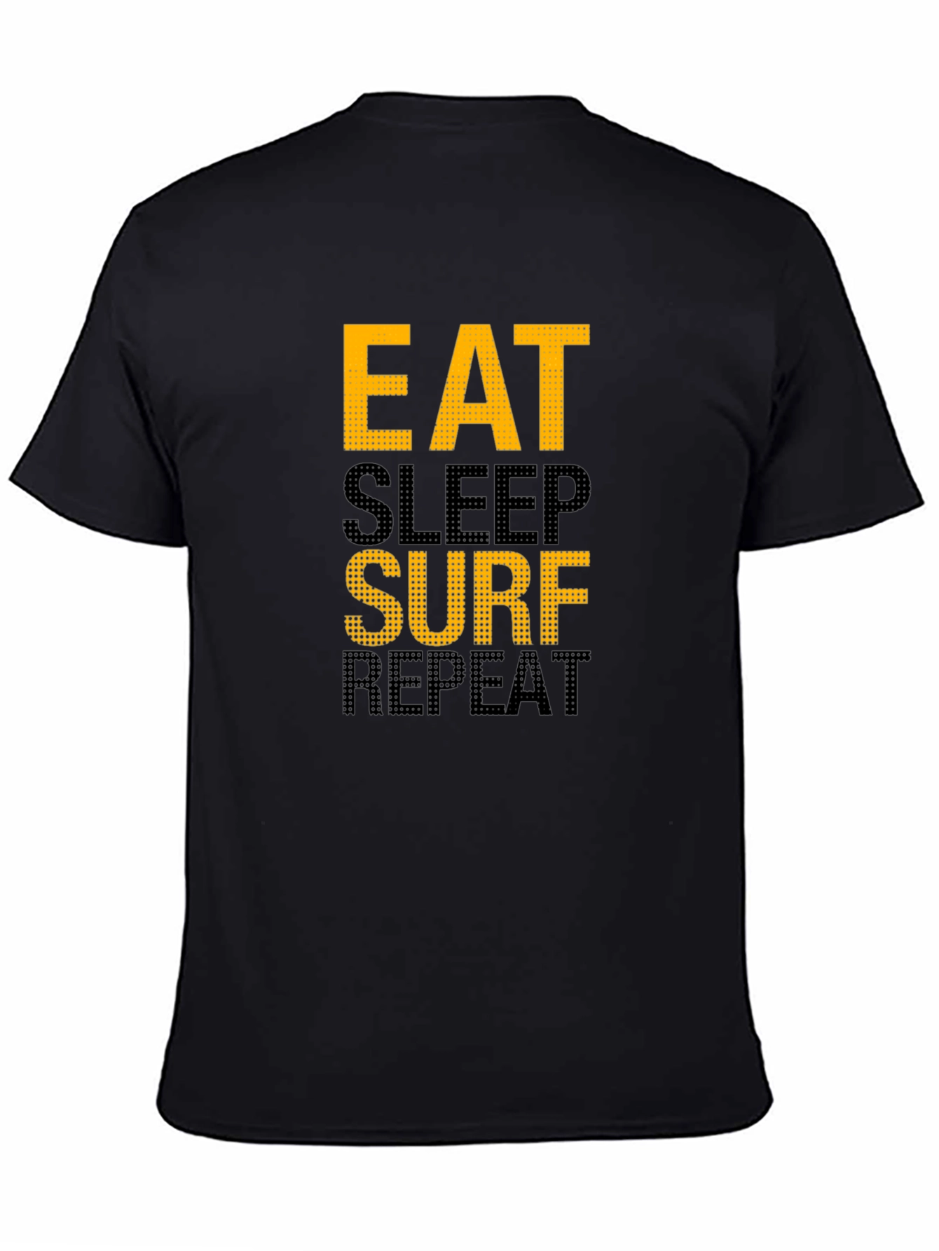 Eat Sleep Surf Repeat Graphic Tee - Black