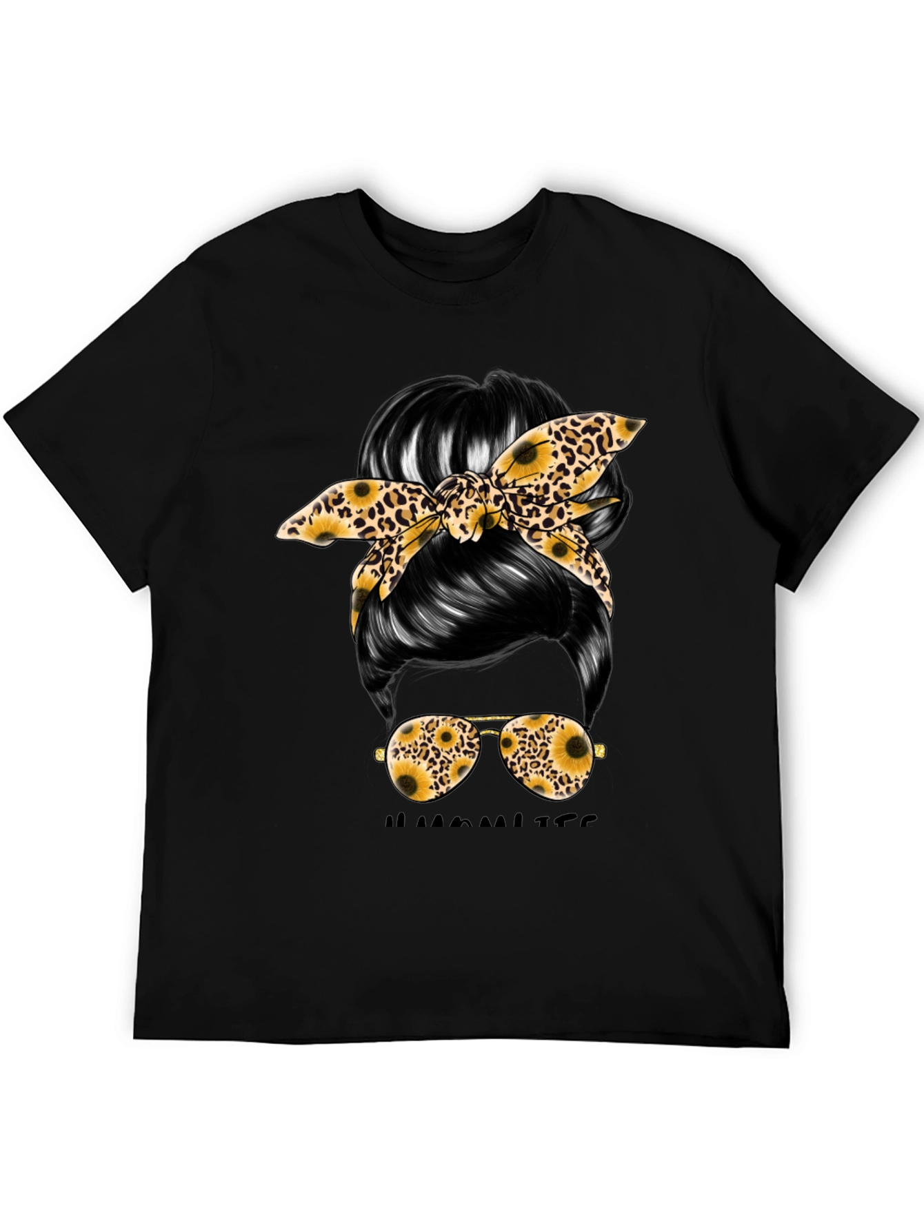 Messy Bun Sunflower Graphic Tee