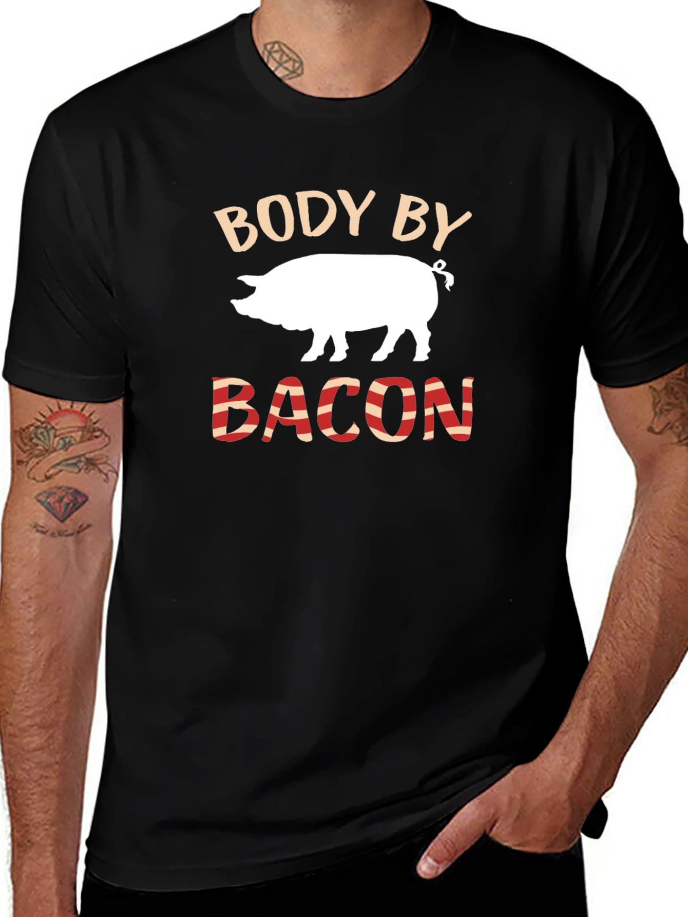 Body By Bacon Funny Pig Lover T-Shirt