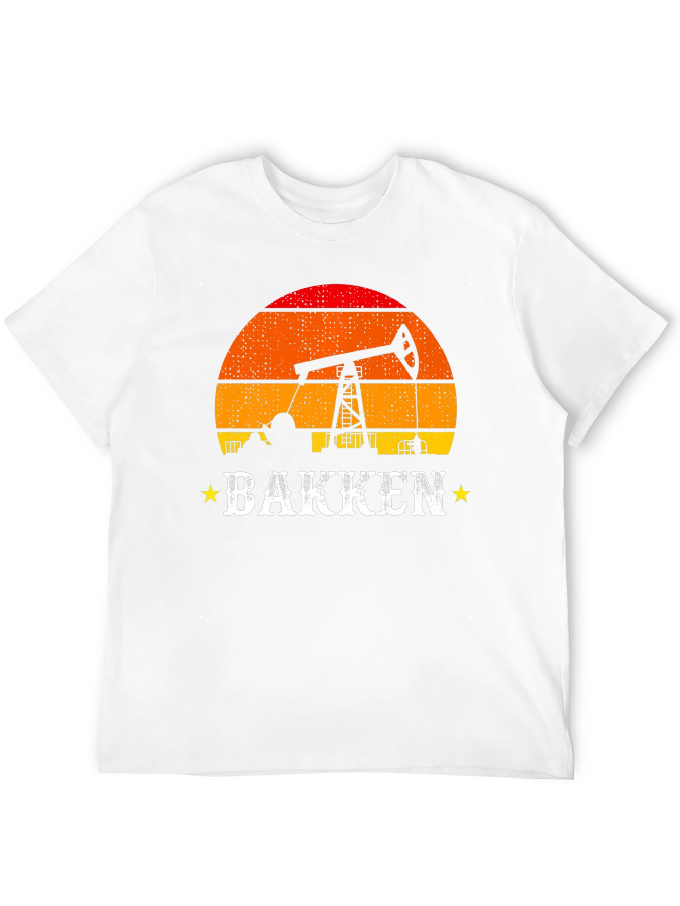 Bakken Oil Derrick Sunset Graphic Tee - Black