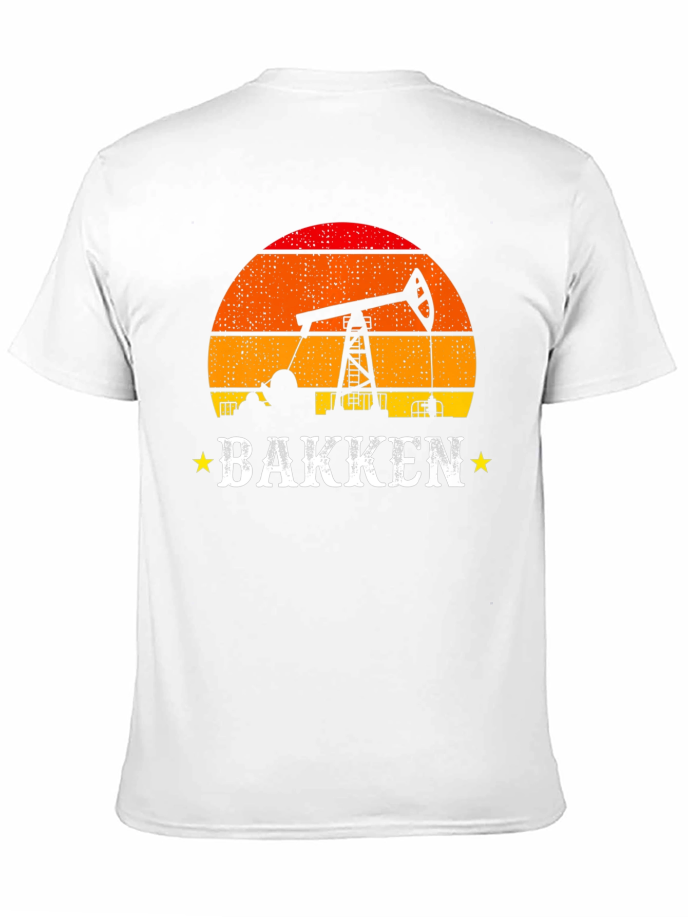 Bakken Oil Derrick Sunset Graphic Tee - Black
