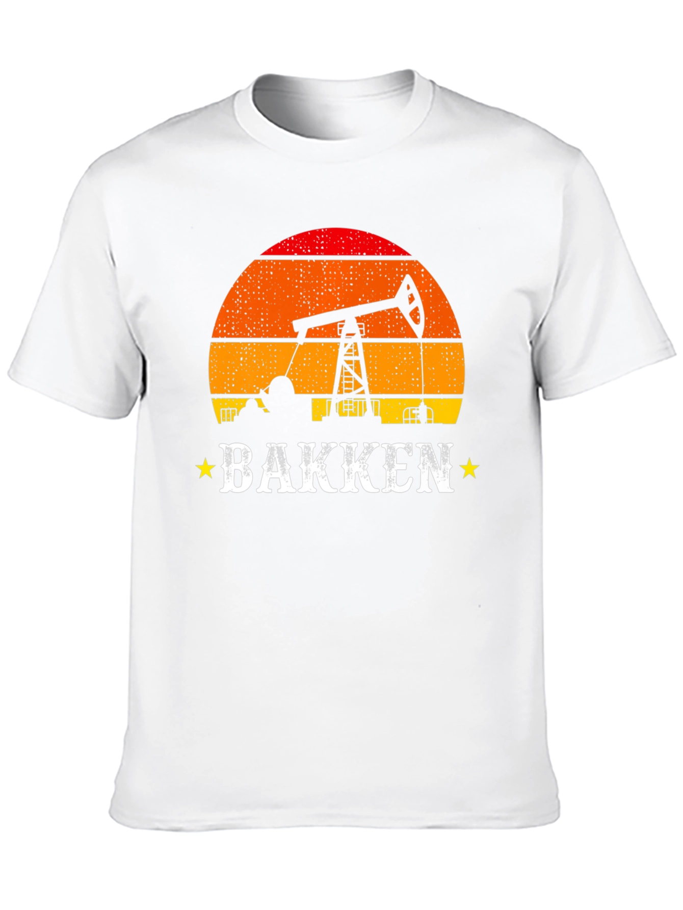 Bakken Oil Derrick Sunset Graphic Tee - Black