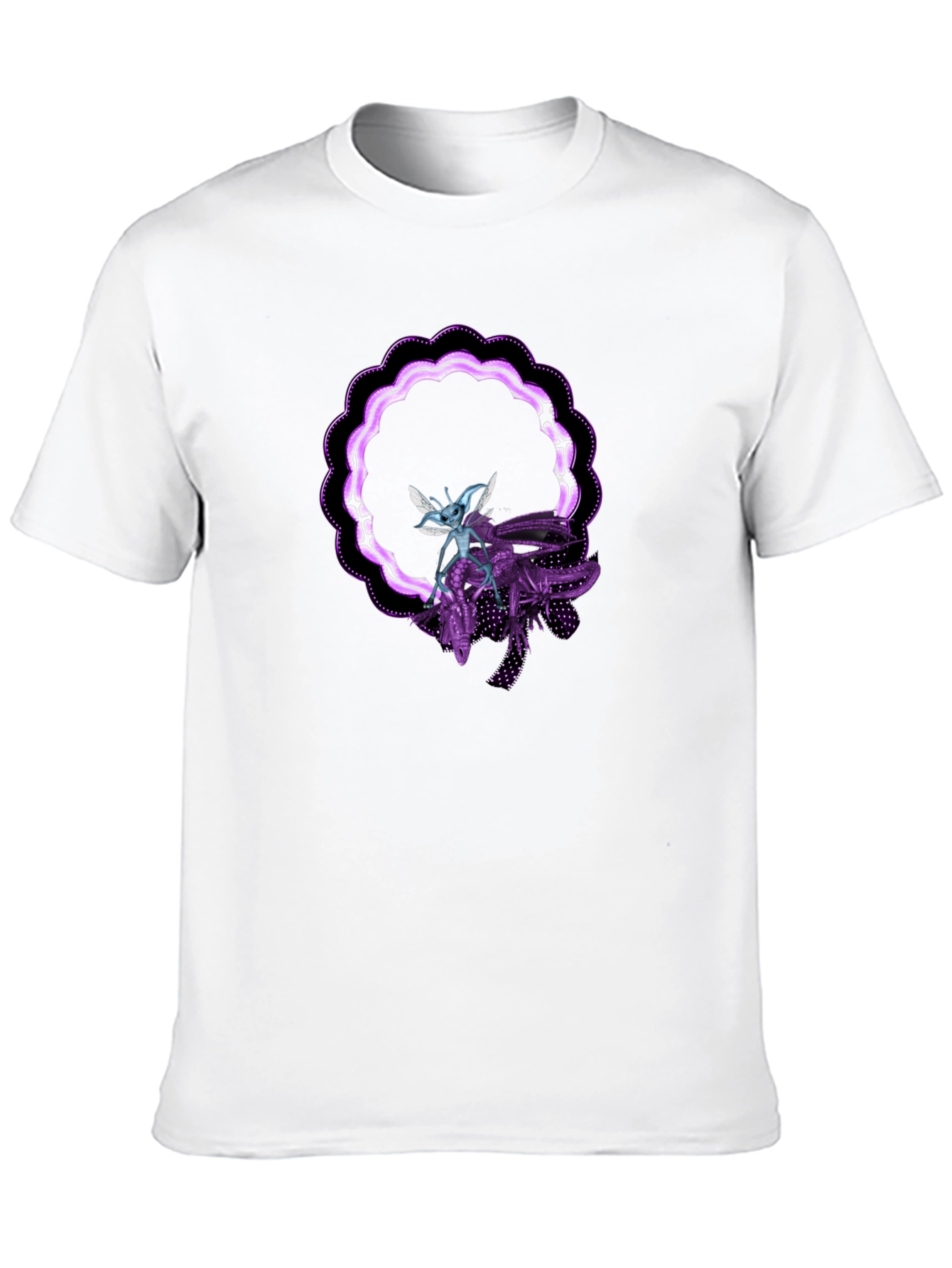 Graphic Tee: Alien & Insect Design Black T-Shirt