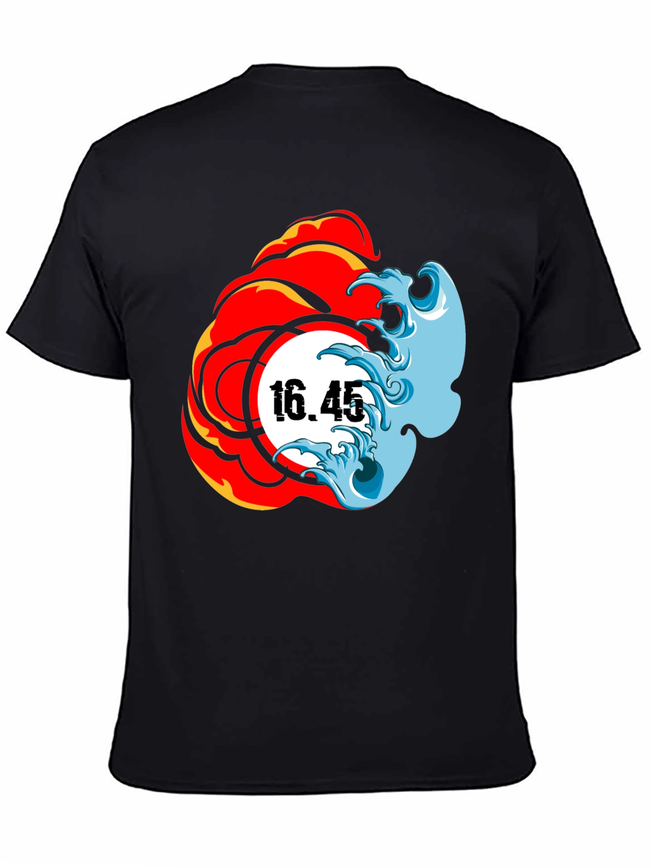 Fire & Water Graphic Tee - Black T-Shirt