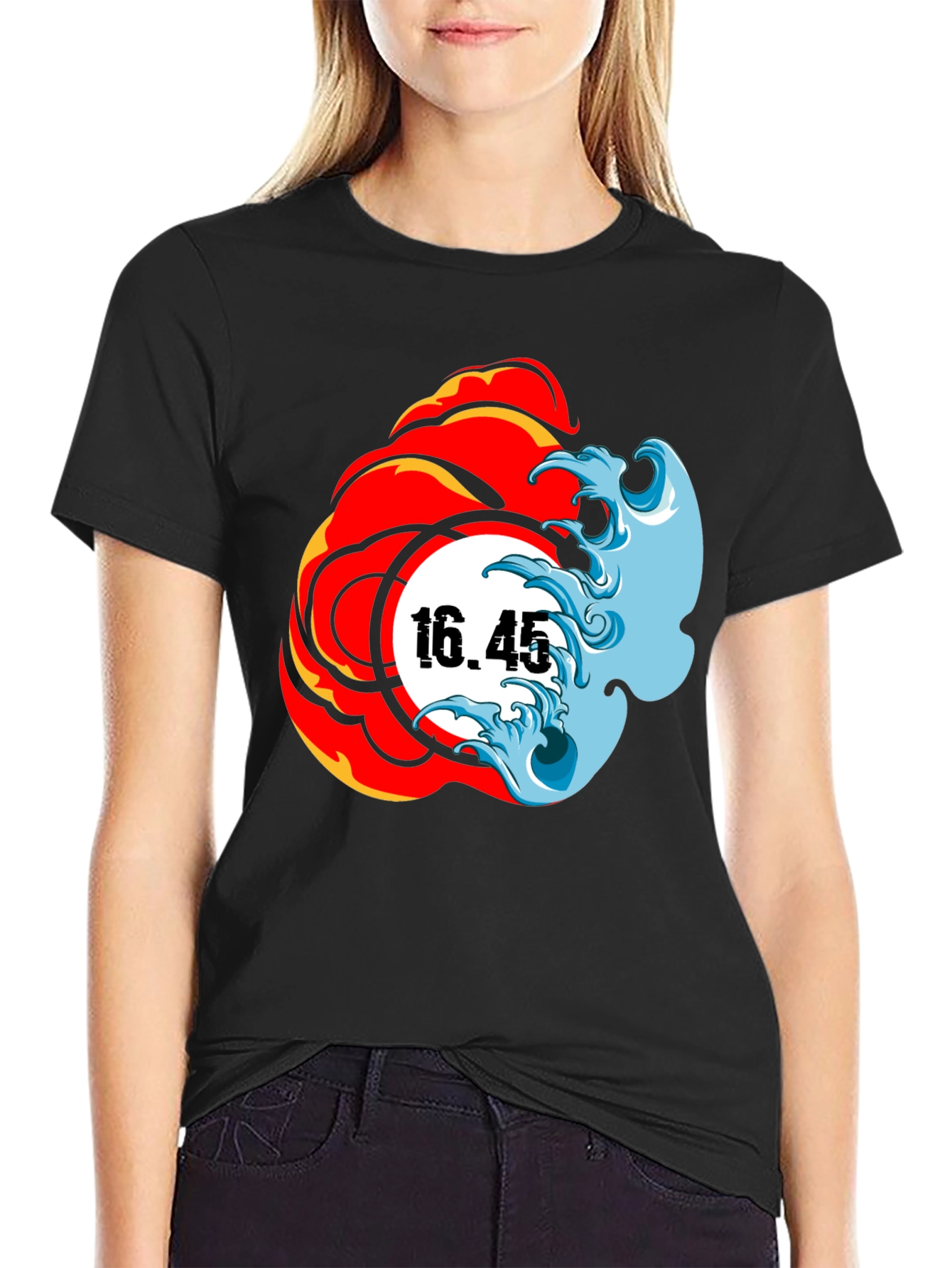 Fire & Water Graphic Tee - Black T-Shirt